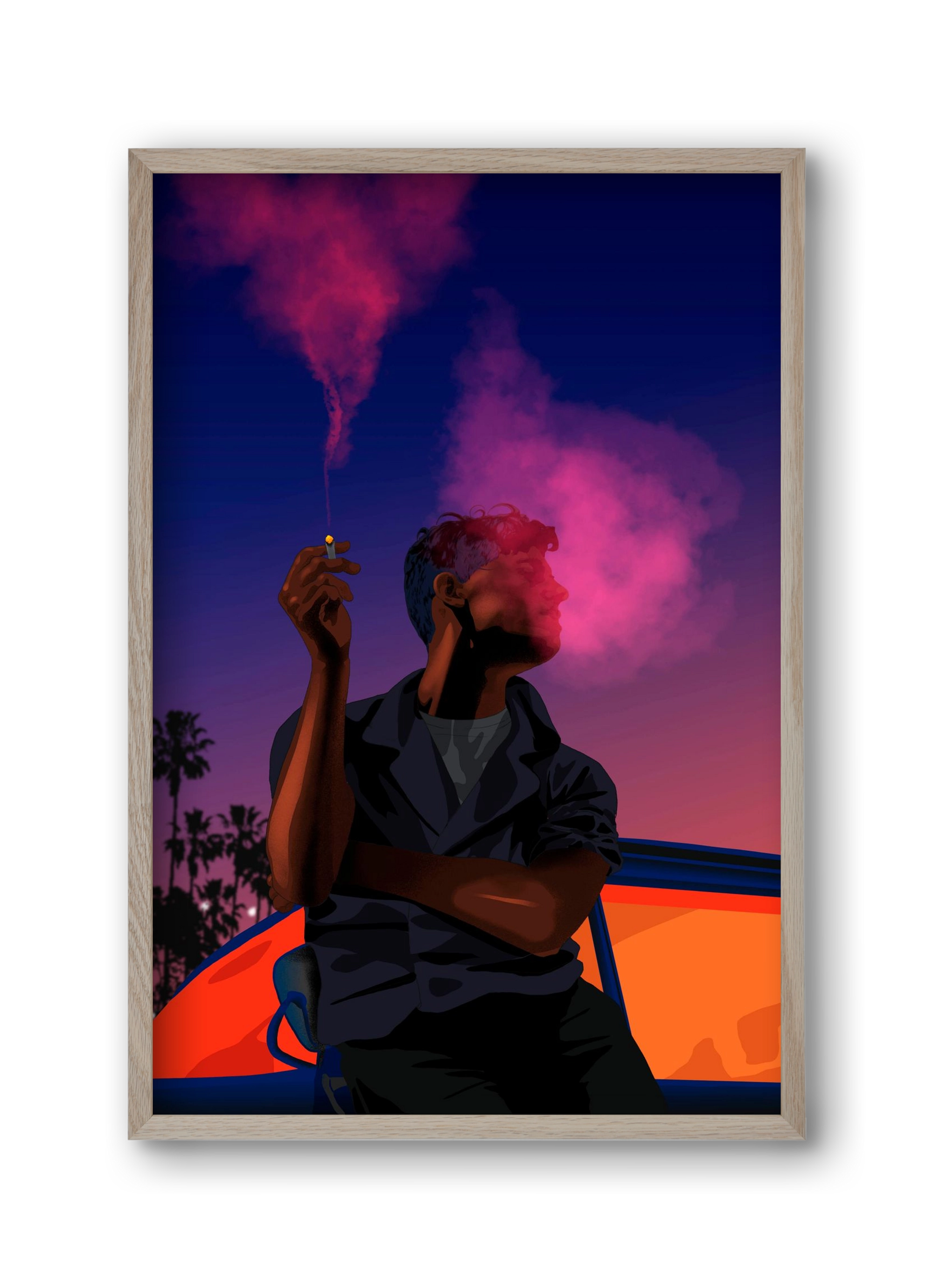 Waiting for you, 30x45 cm (30x45 cm), Tölgy keret