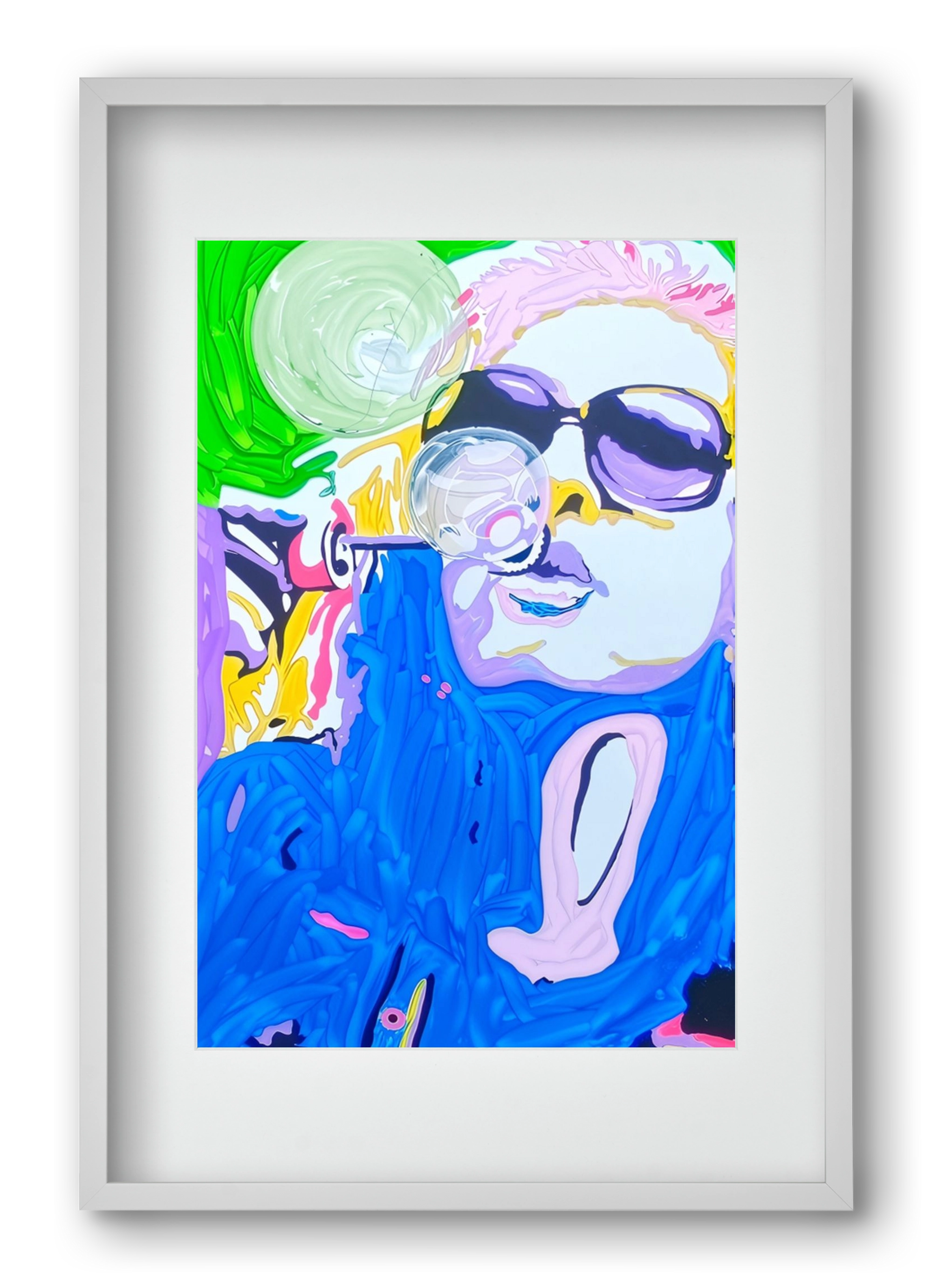 Bubble, 40x60 cm (30x45 cm), Fehér keret, paszpartuval