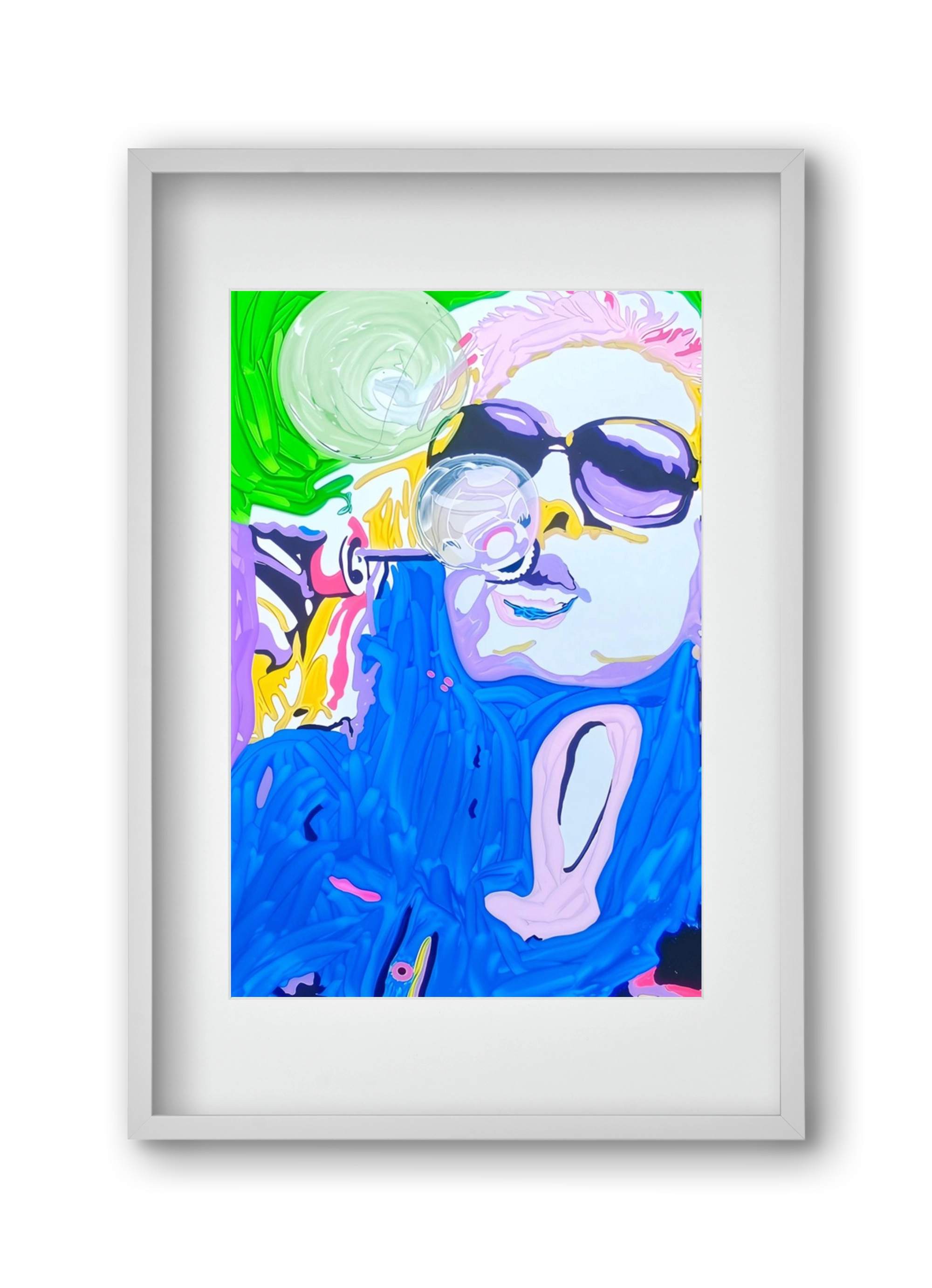 Bubble, 30x45 cm (20x30 cm), Fehér keret, paszpartuval