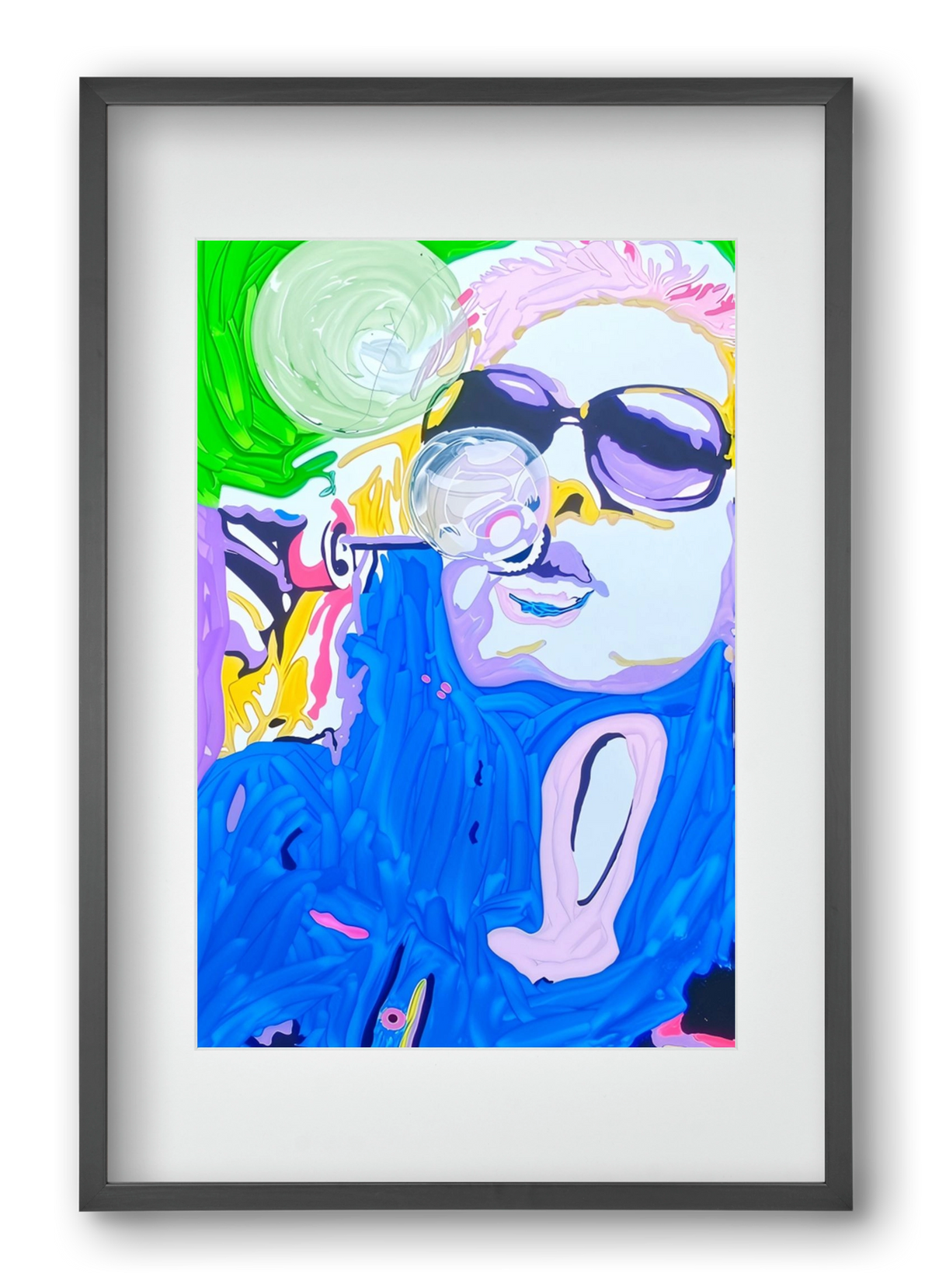 Bubble, 40x60 cm (30x45 cm), Fekete keret, paszpartuval