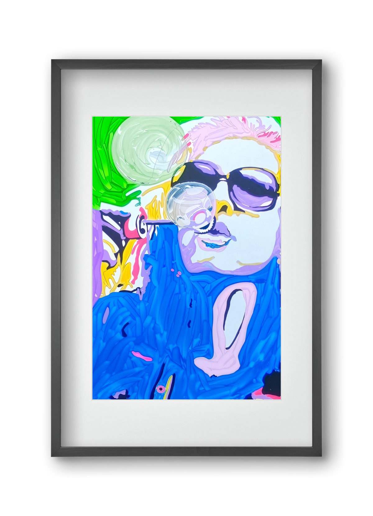 Bubble, 30x45 cm (20x30 cm), Fekete keret, paszpartuval