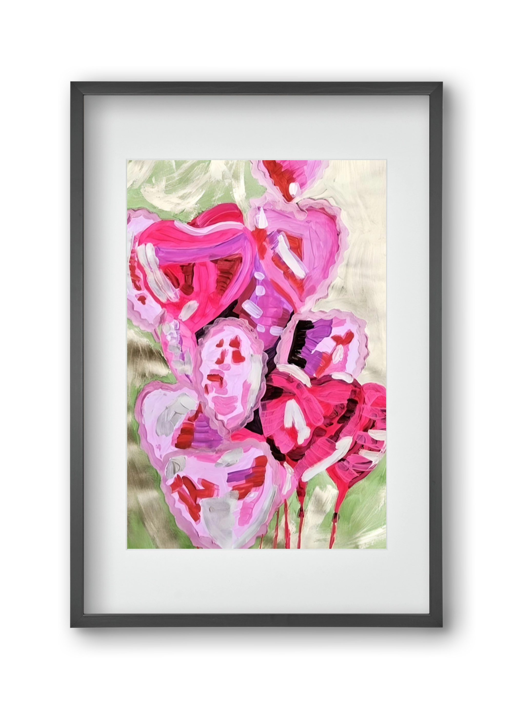 Valentine, 30x45 cm (20x30 cm), Fekete keret, paszpartuval