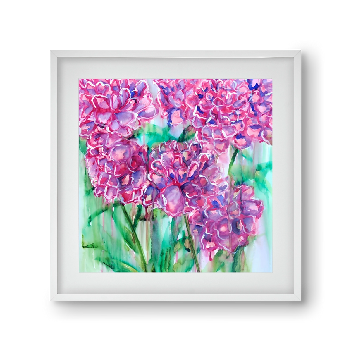 Flower Bloosom, 30x30 cm (20x20 cm), Fehér keret, paszpartuval