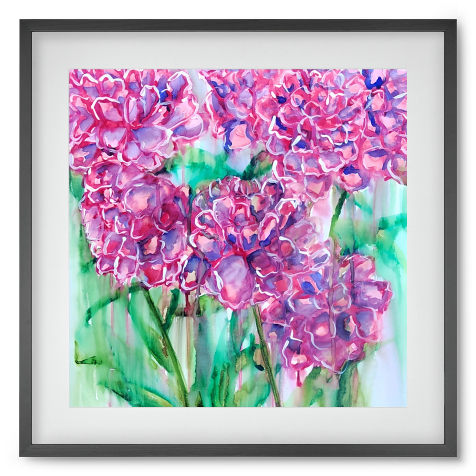 Flower Bloosom, 50x50 cm (40x40 cm), Fekete keret, paszpartuval
