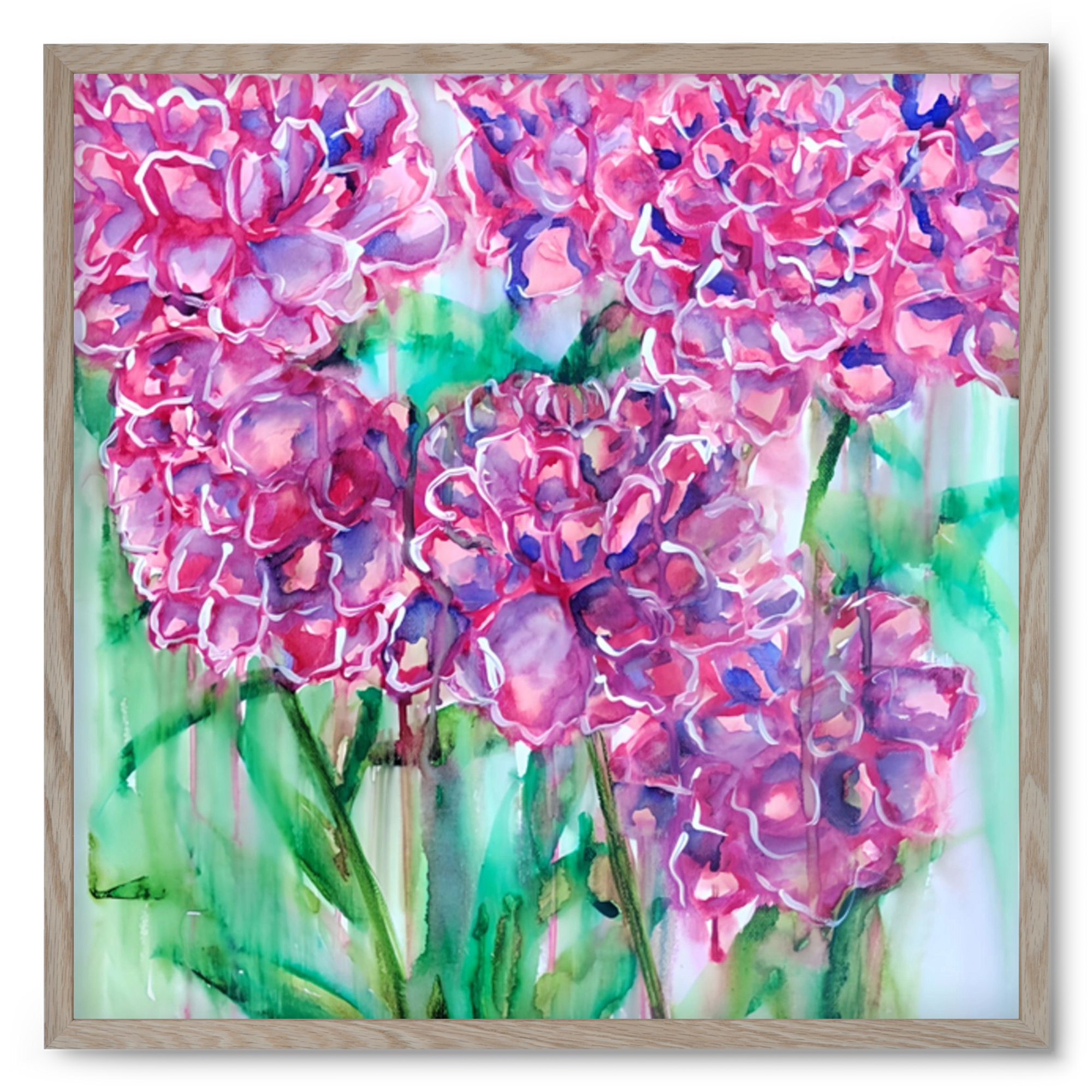 Flower Bloosom, 50x50 cm (50x50 cm), Tölgy keret