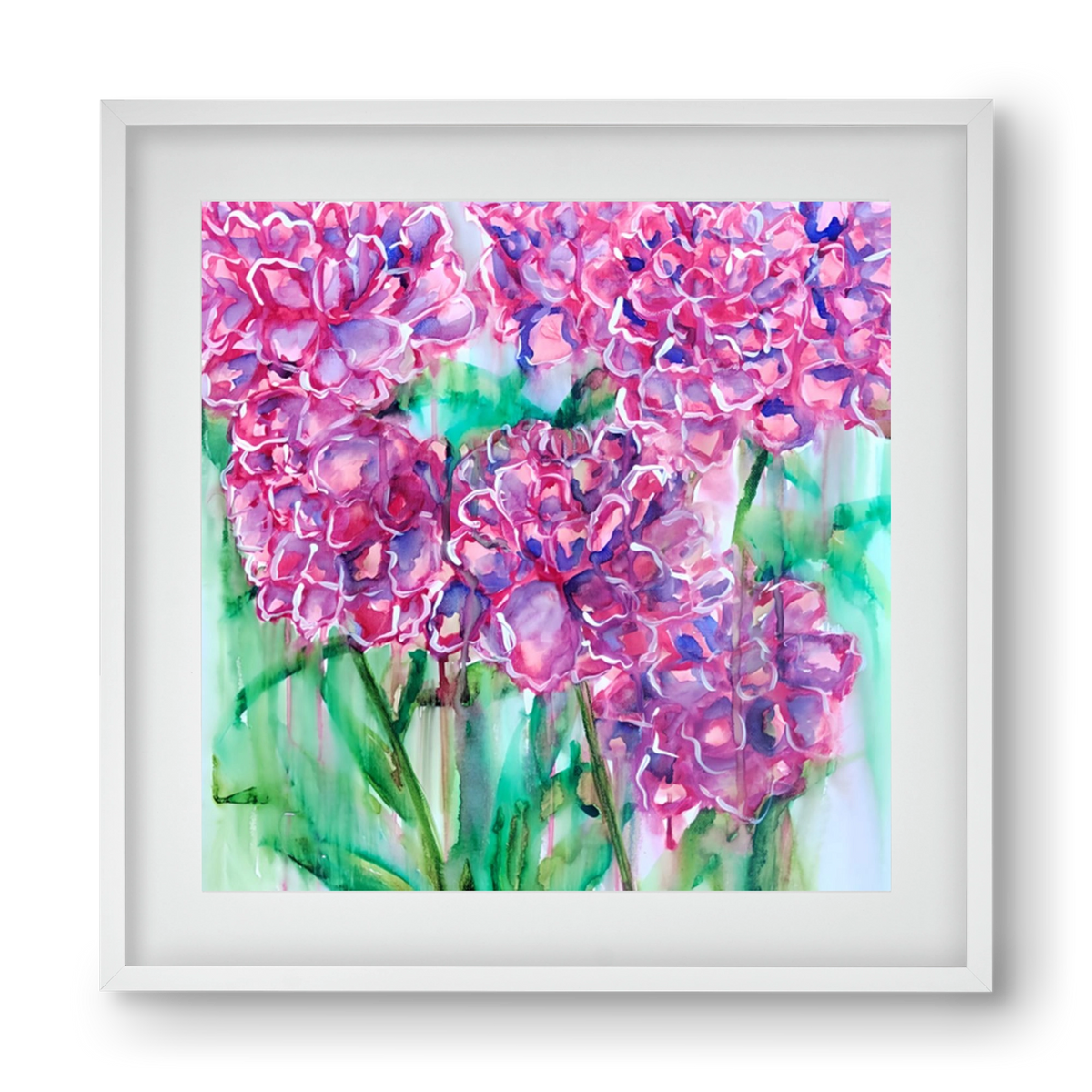 Flower Bloosom, 40x40 cm (30x30 cm), Fehér keret, paszpartuval