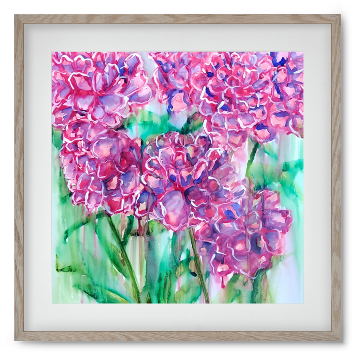 Flower Bloosom, 50x50 cm (40x40 cm), Tölgy keret, paszpartuval