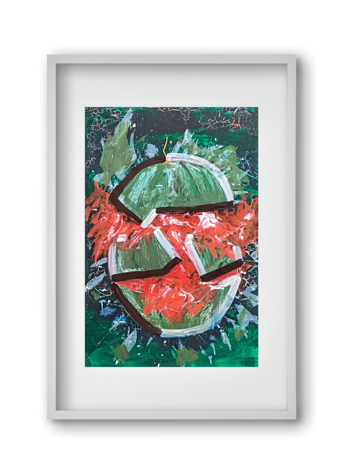 Watermelon, 30x45 cm (20x30 cm), Fehér keret, paszpartuval