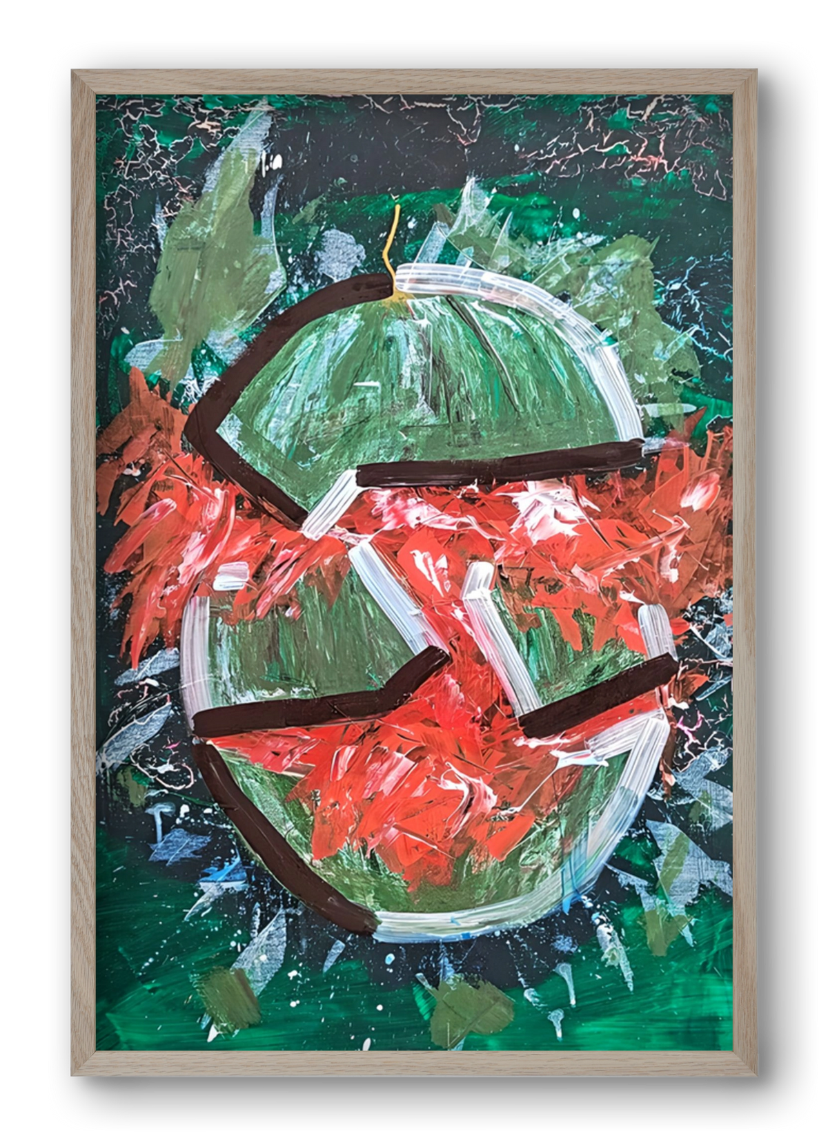 Watermelon, 40x60 cm (40x60 cm), Tölgy keret