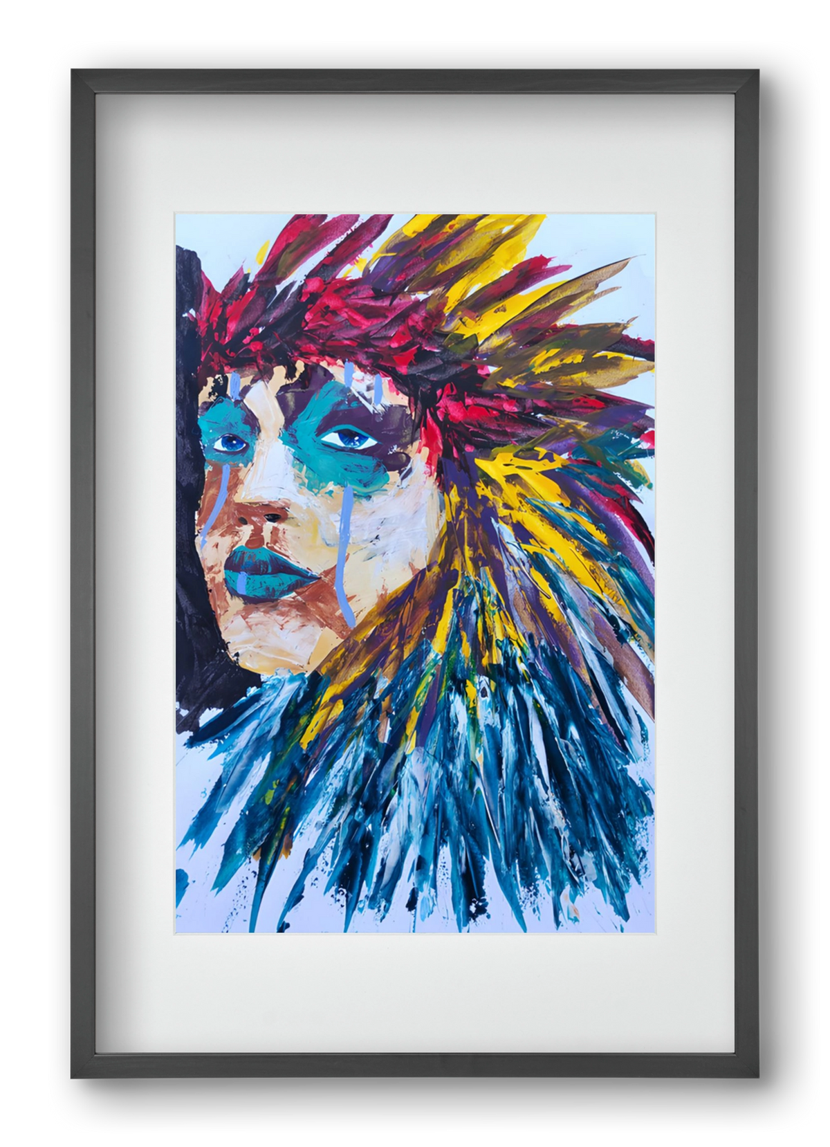 Indian Girl, 40x60 cm (30x45 cm), Fekete keret, paszpartuval