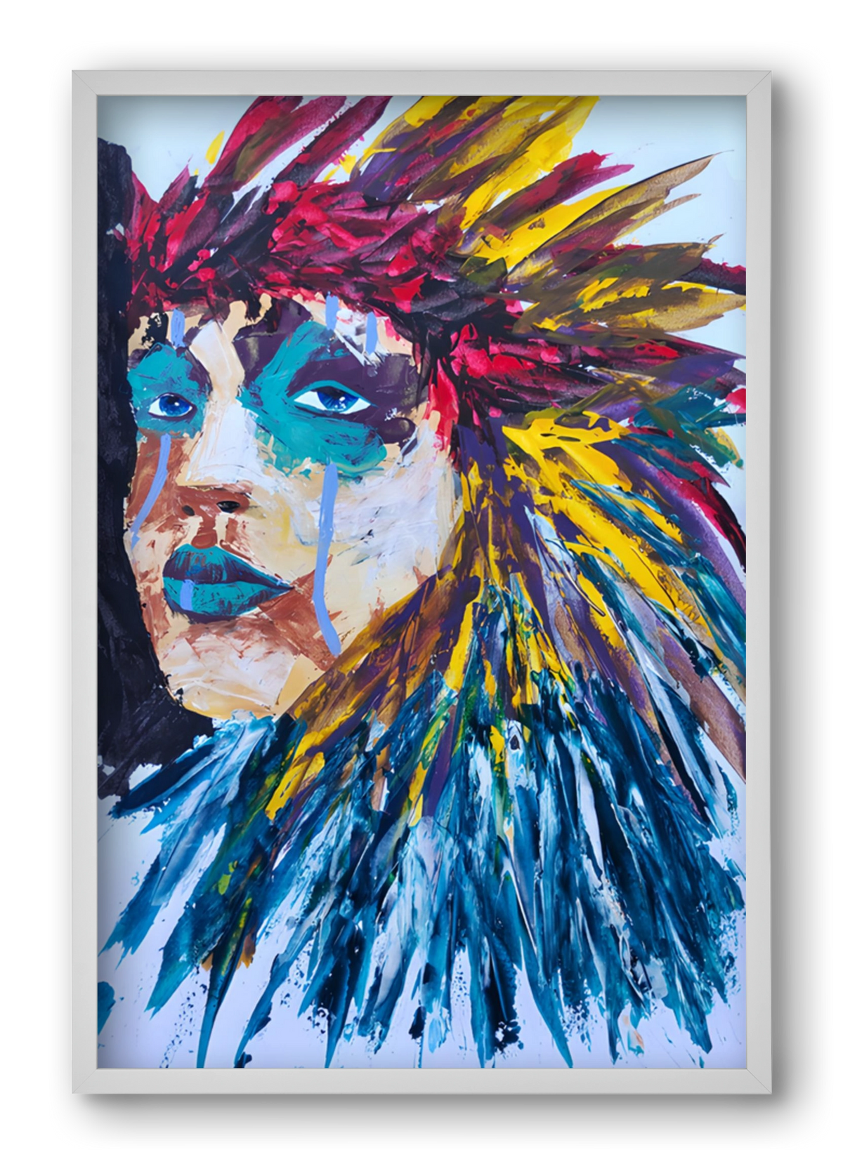 Indian Girl, 40x60 cm (40x60 cm), Fehér keret