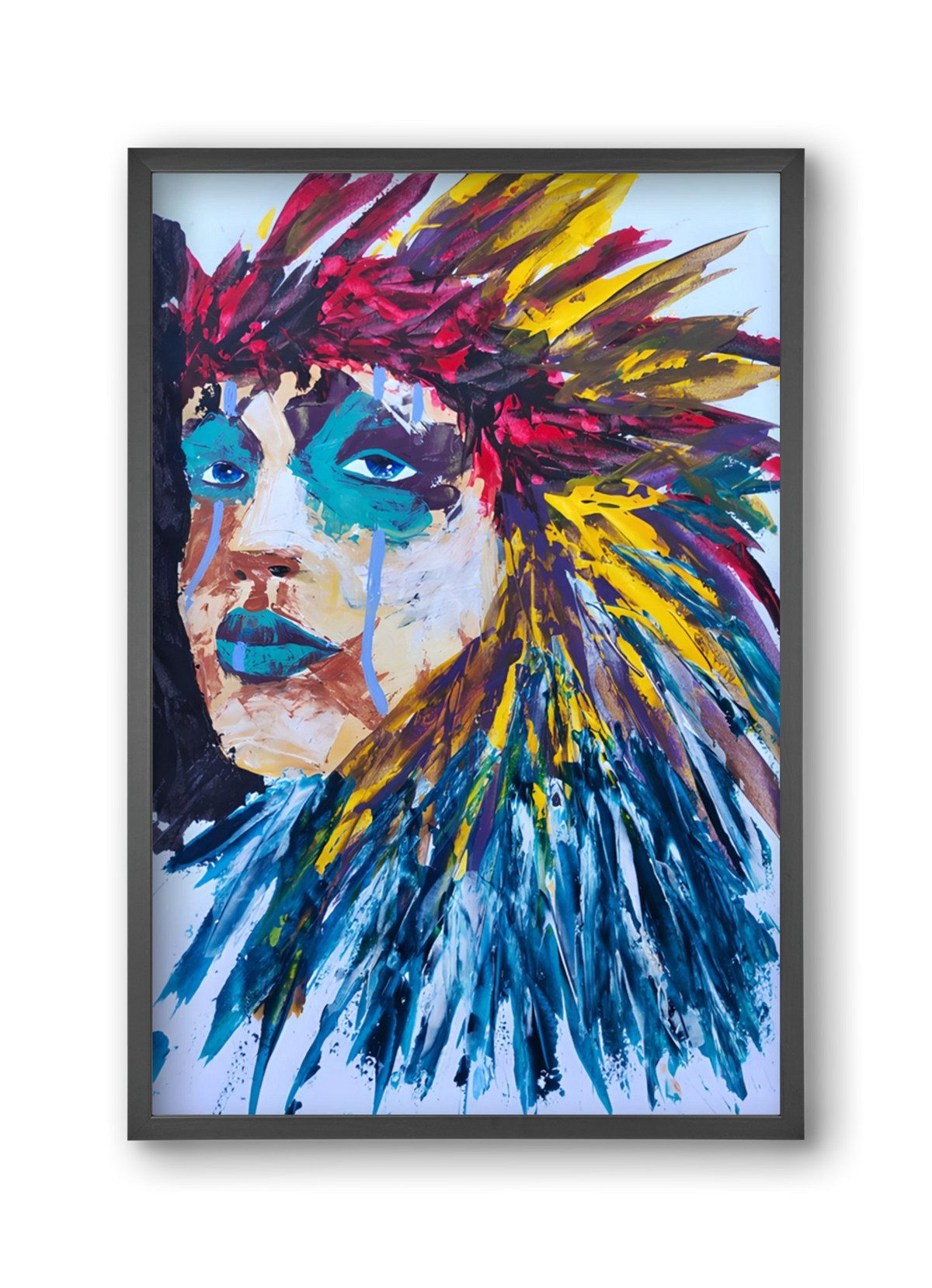 Indian Girl, 30x45 cm (30x45 cm), Fekete keret