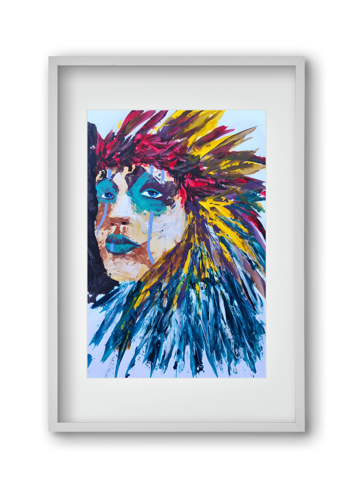 Indian Girl, 30x45 cm (20x30 cm), Fehér keret, paszpartuval