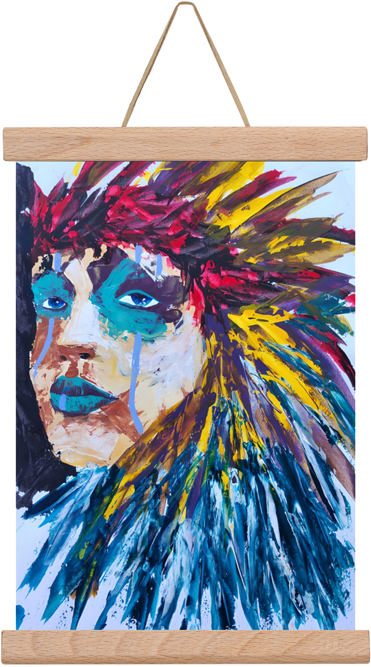 Indian Girl, 20x30 cm (20x30 cm), Tölgy akasztó