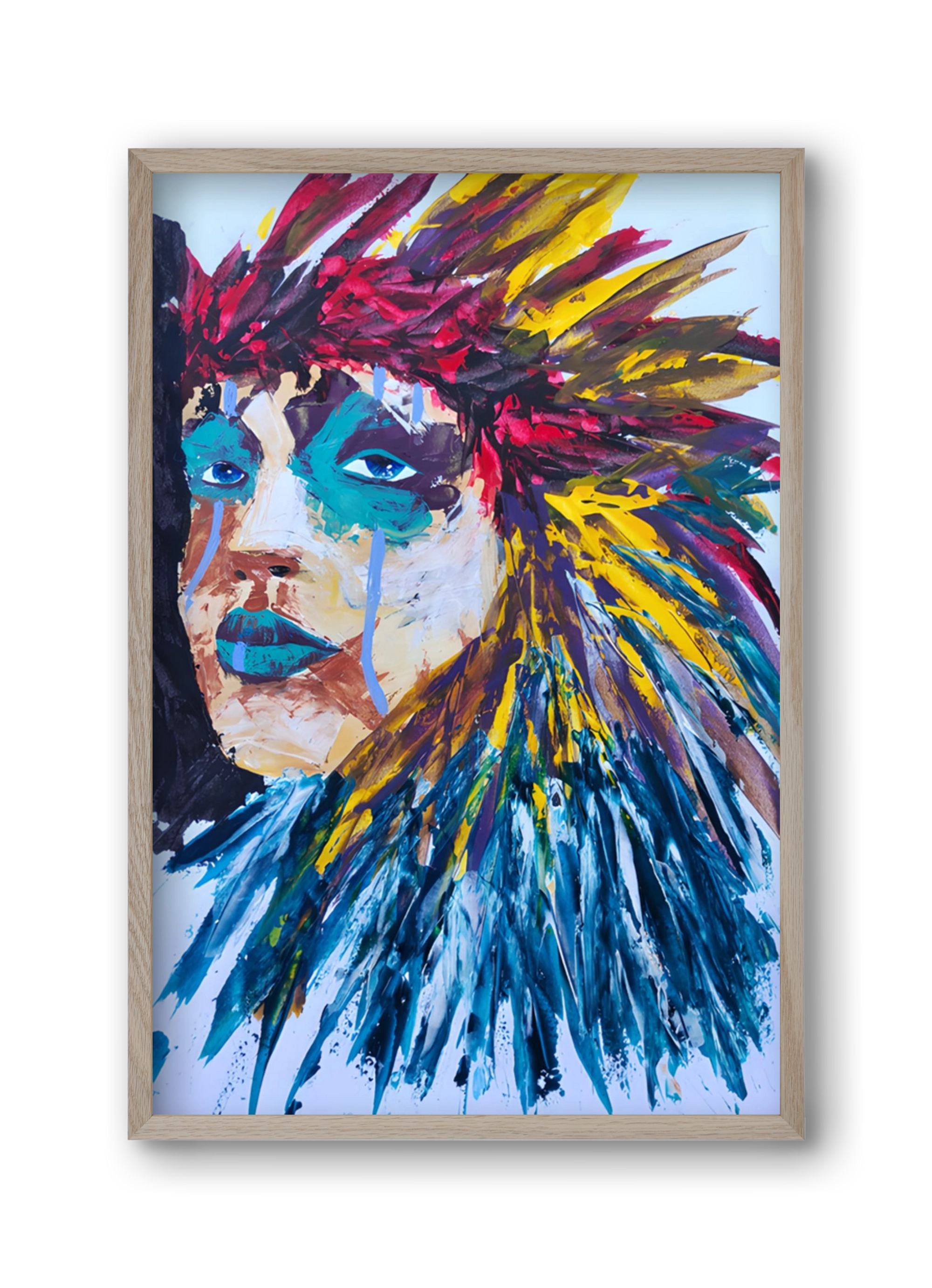 Indian Girl, 30x45 cm (30x45 cm), Tölgy keret