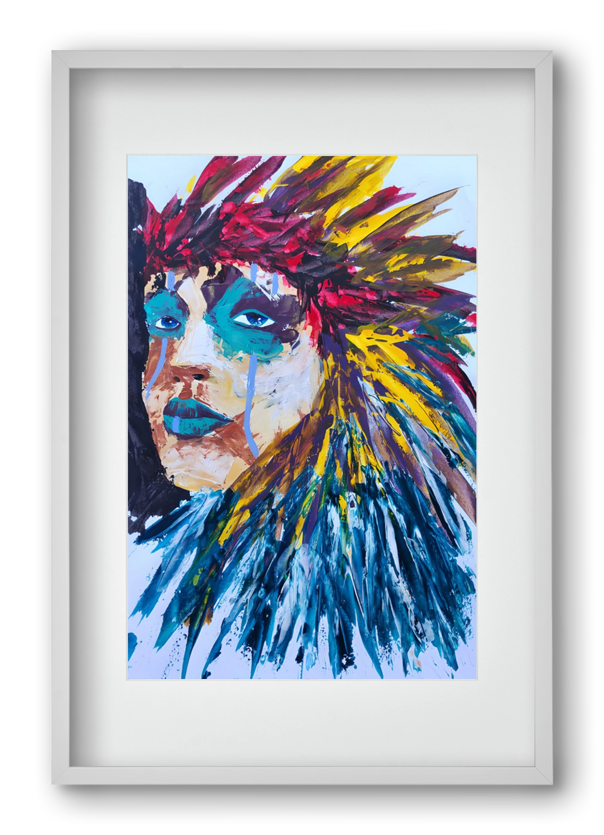 Indian Girl, 40x60 cm (30x45 cm), Fehér keret, paszpartuval