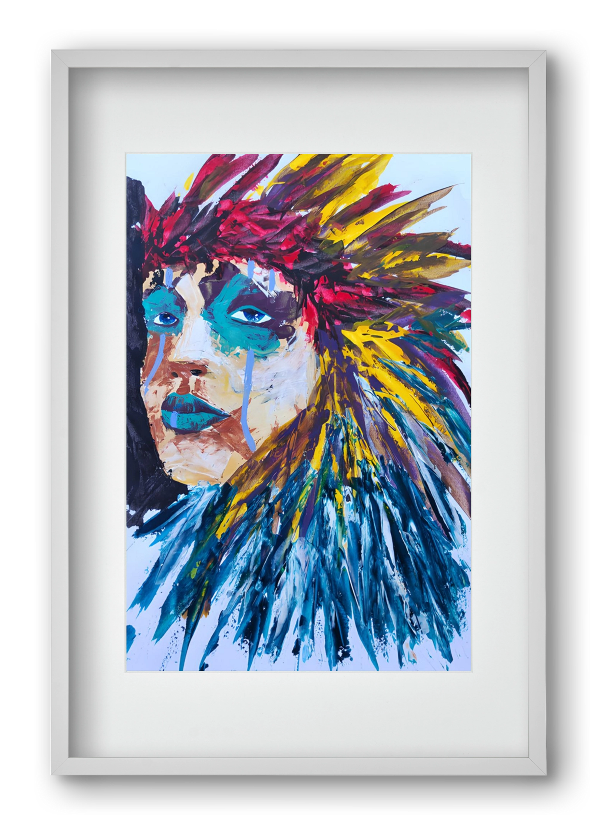 Indian Girl, 40x60 cm (30x45 cm), Fehér keret, paszpartuval