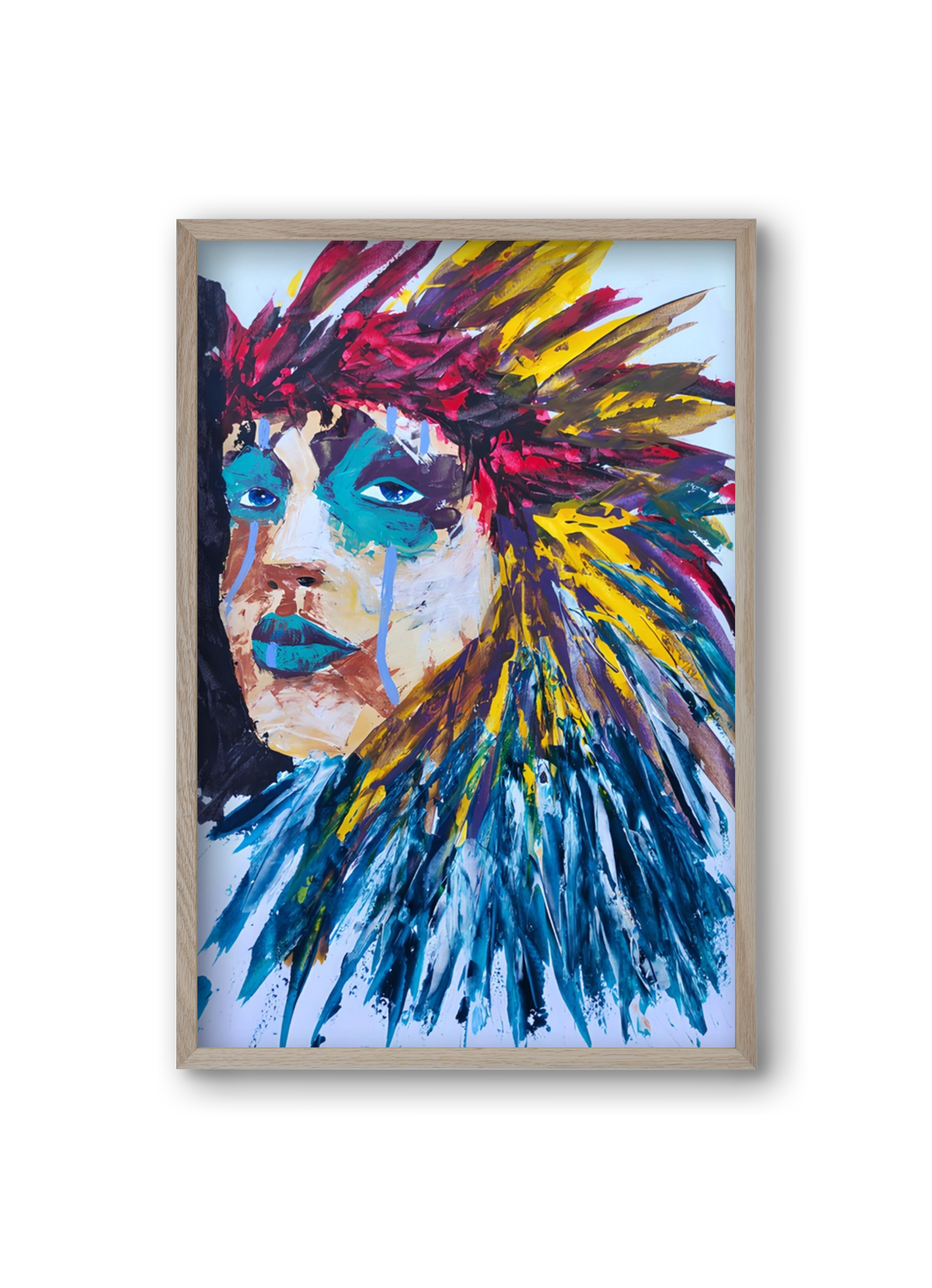 Indian Girl, 20x30 cm (20x30 cm), Tölgy keret