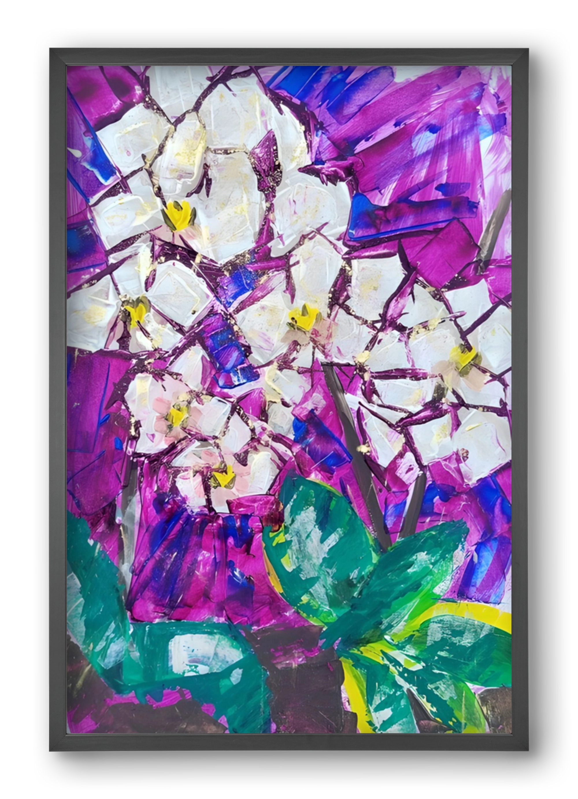 Orchidea, 40x60 cm (40x60 cm), Fekete keret