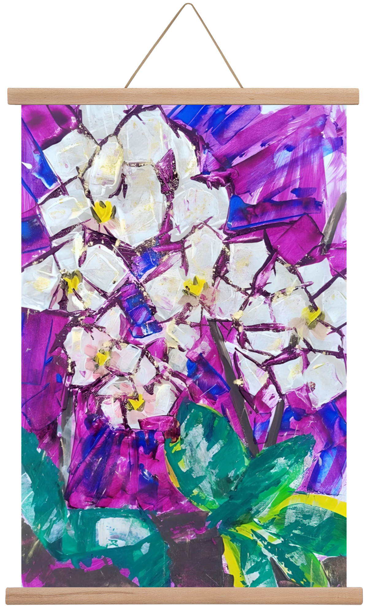 Orchidea, 40x60 cm (40x60 cm), Tölgy akasztó