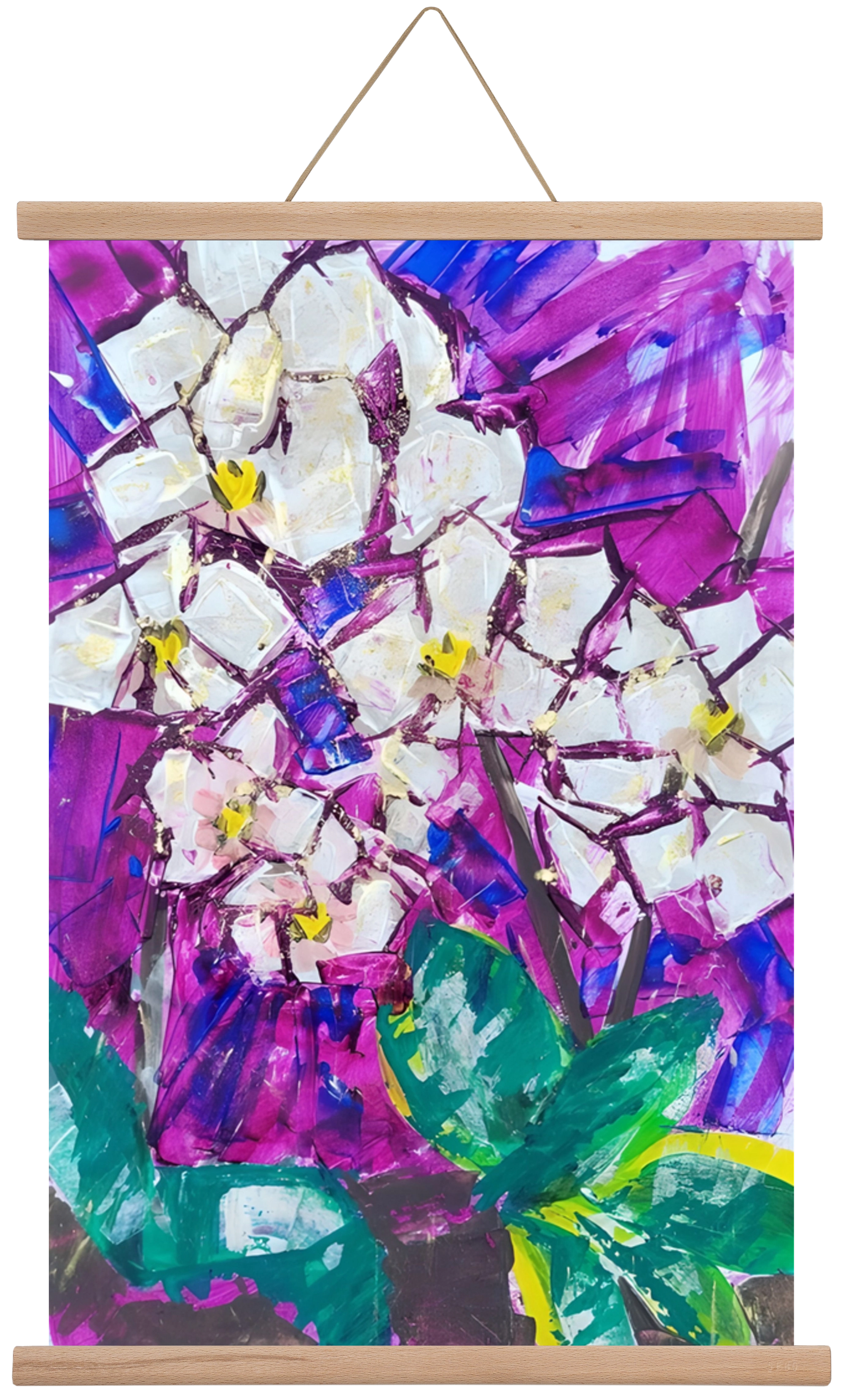 Orchidea, 40x60 cm (40x60 cm), Tölgy akasztó