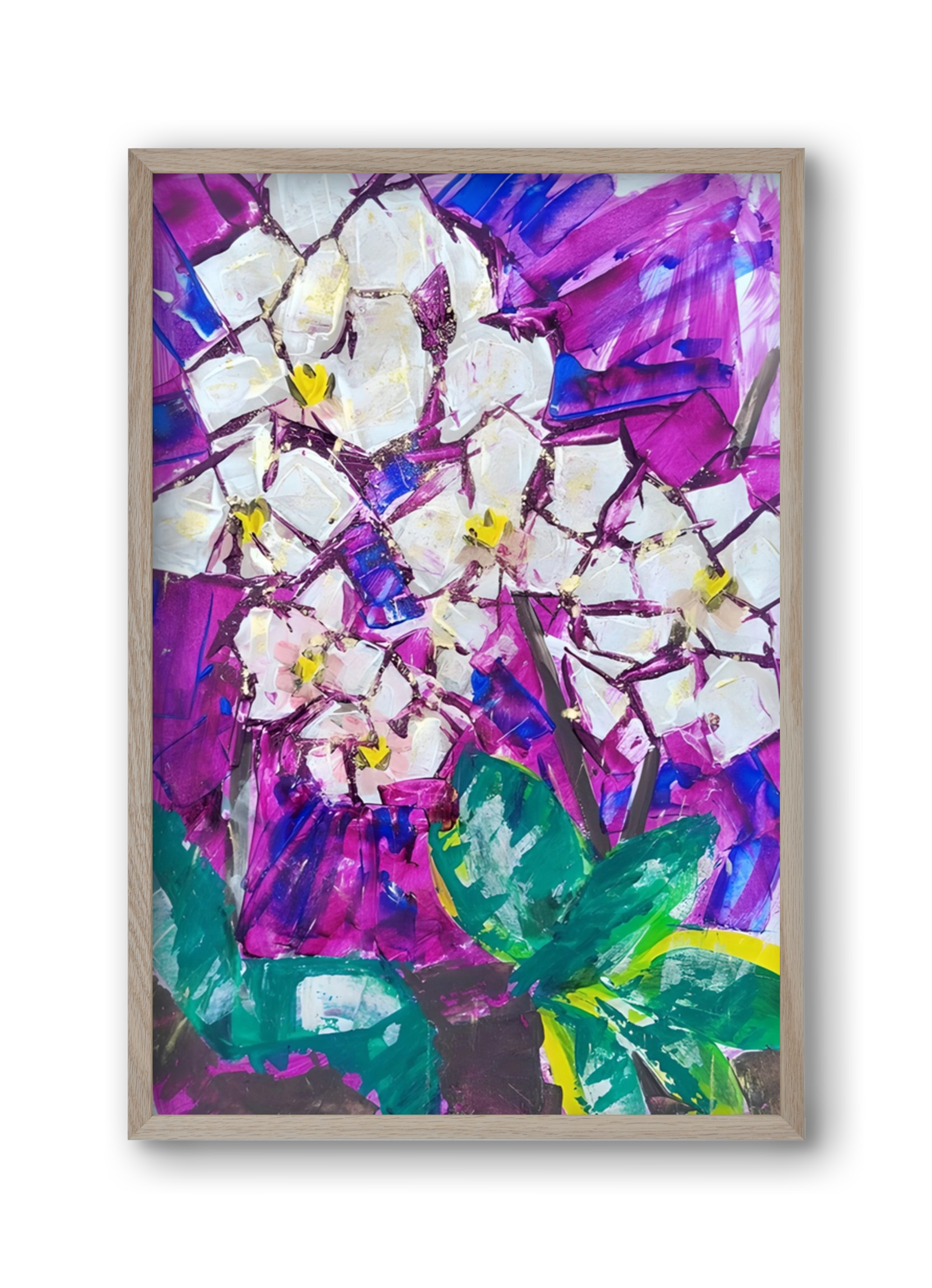 Orchidea, 30x45 cm (30x45 cm), Tölgy keret