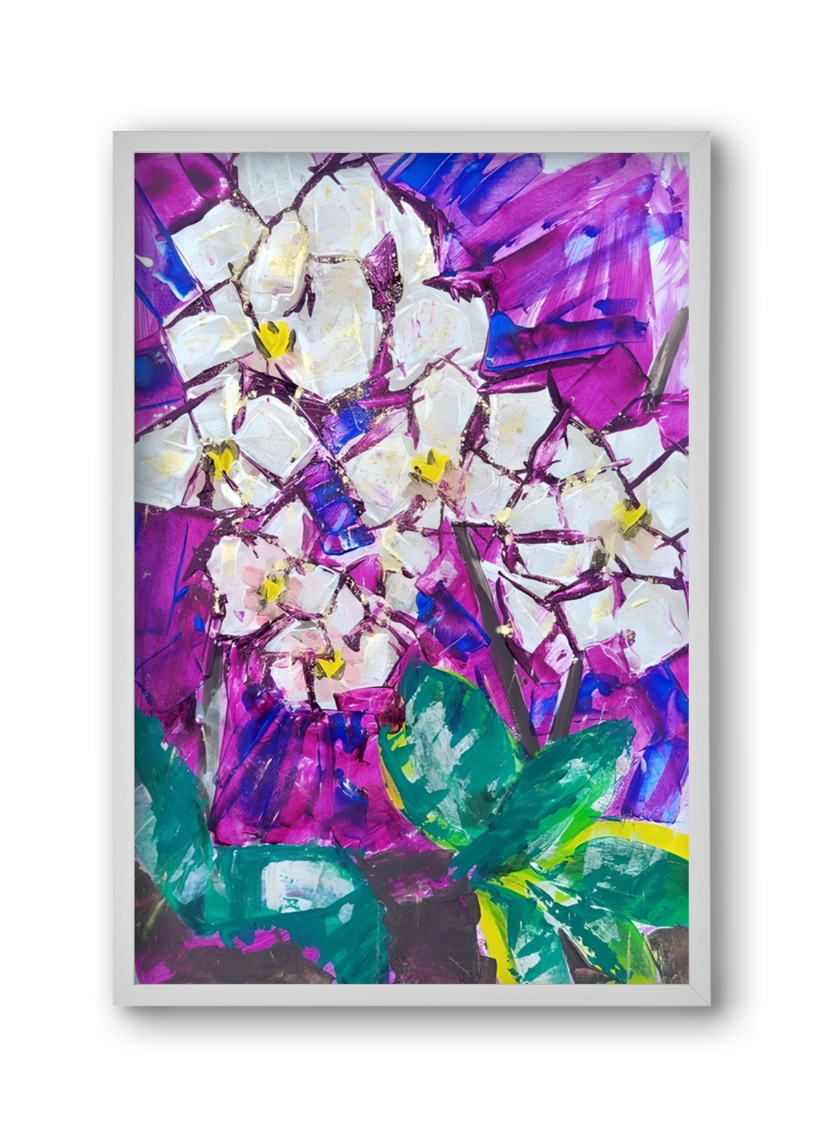 Orchidea, 30x45 cm (30x45 cm), Fehér keret