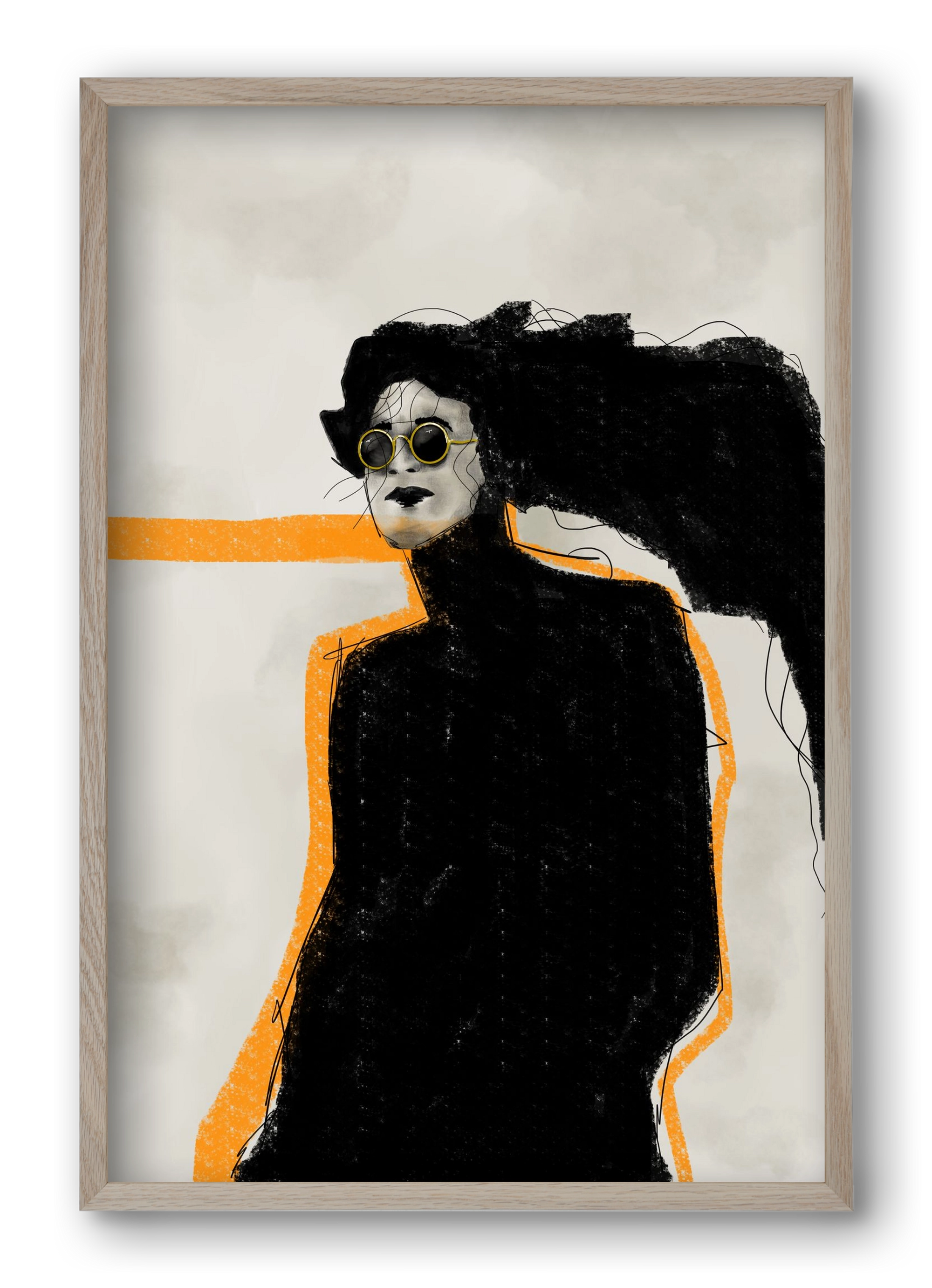 Shadows in Motion, 40x60 cm (40x60 cm), Tölgy keret