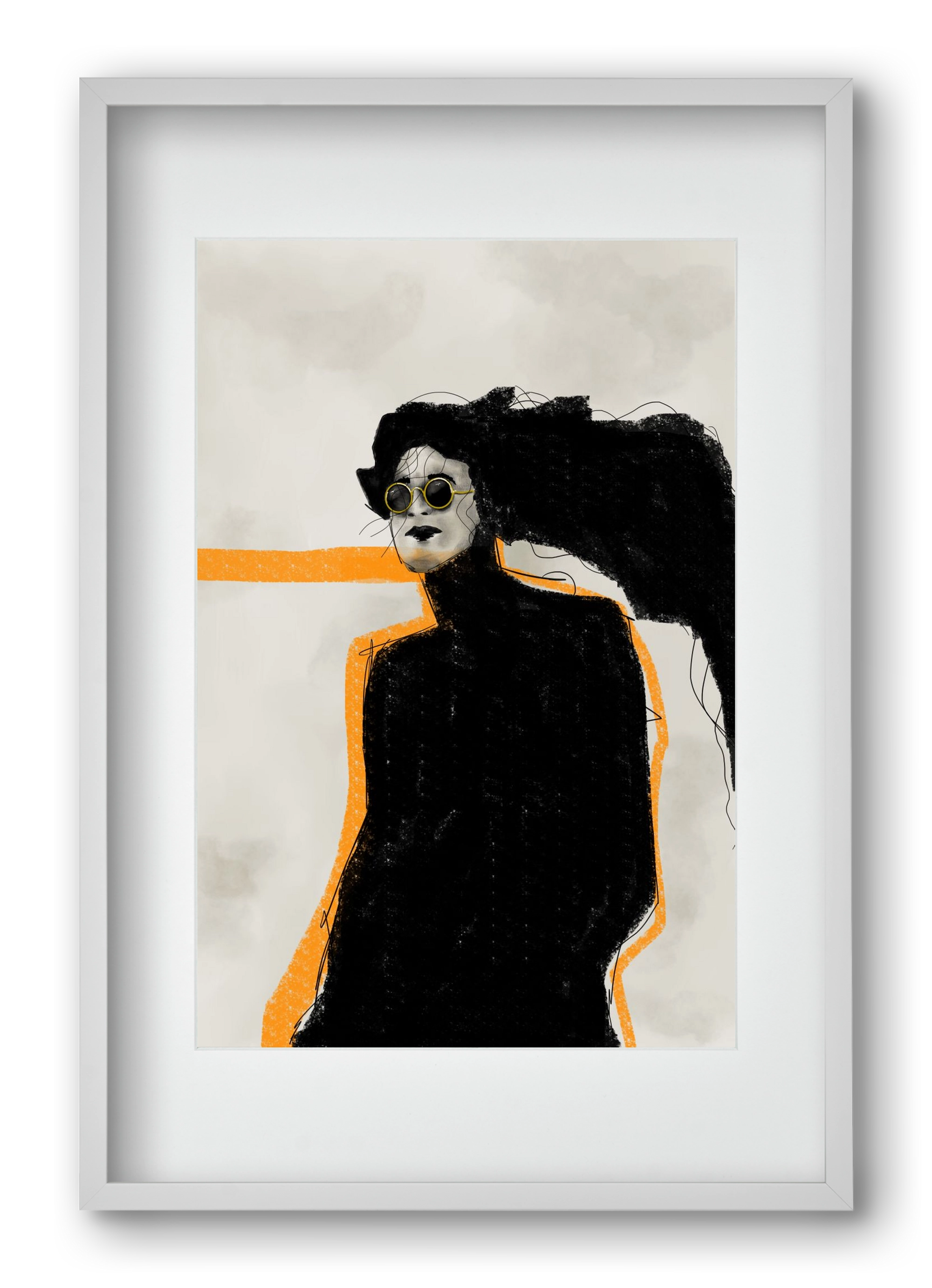 Shadows in Motion, 40x60 cm (30x45 cm), Fehér keret, paszpartuval