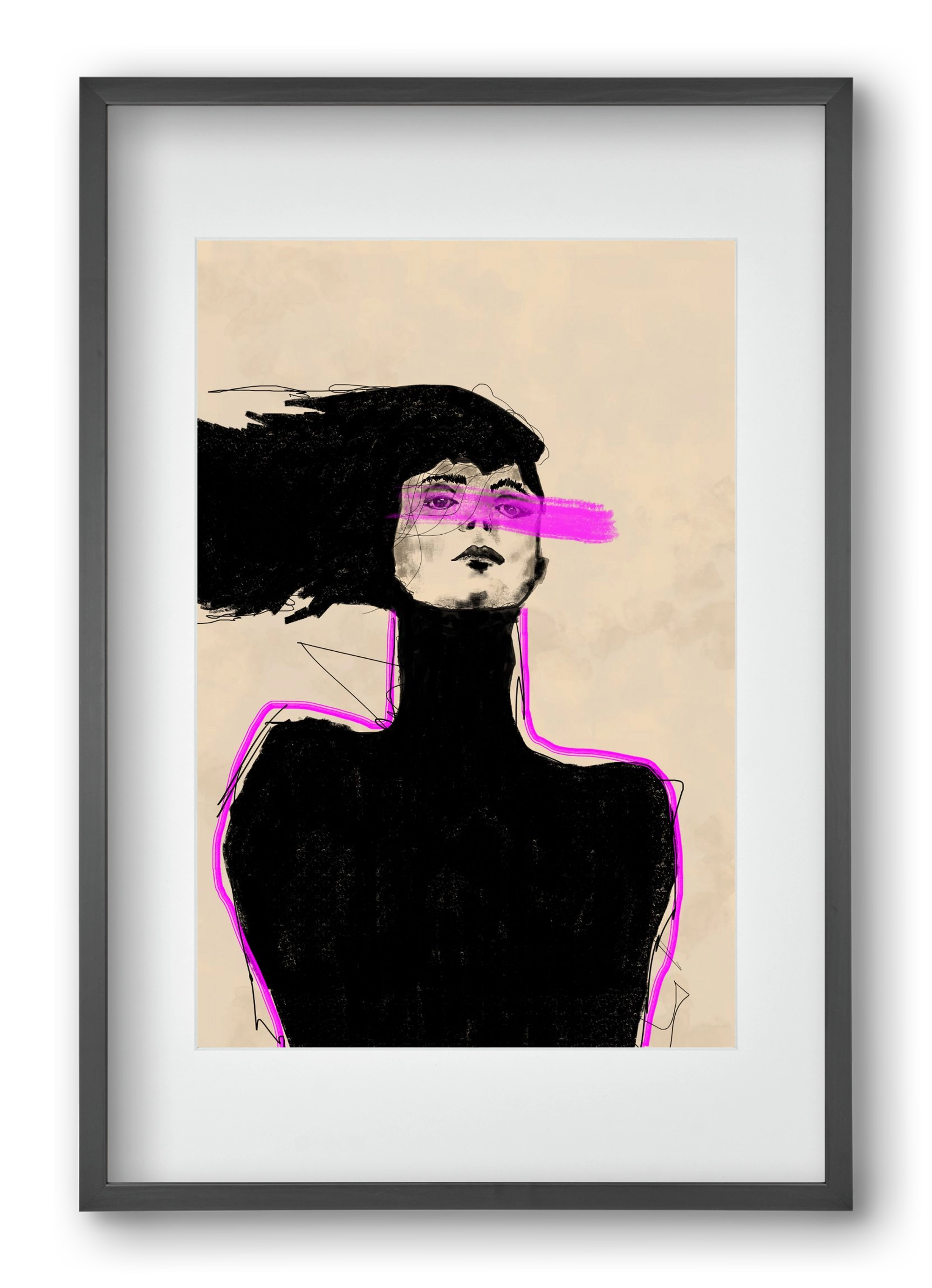 Loud in the Dark, 40x60 cm (30x45 cm), Fekete keret, paszpartuval
