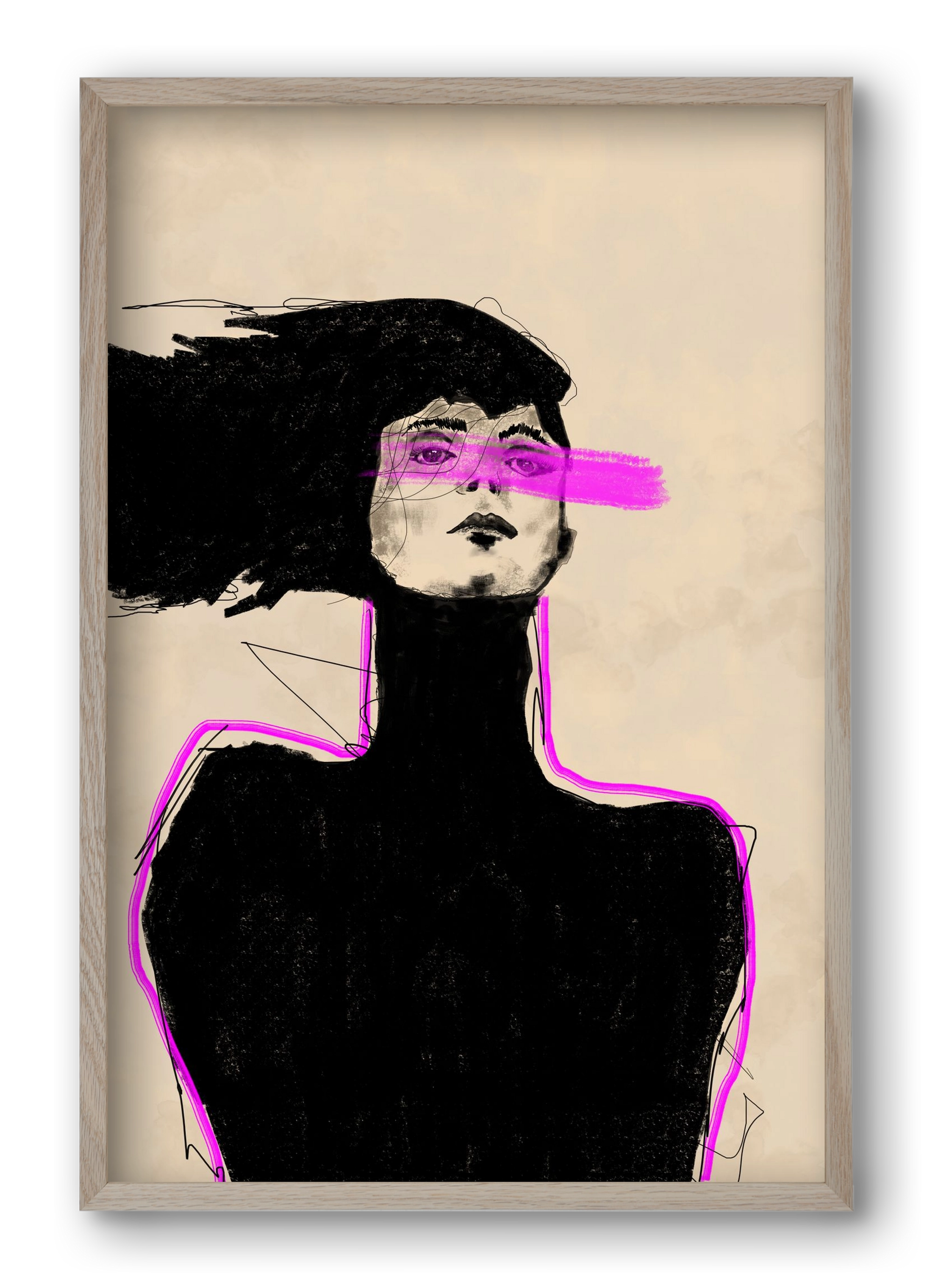 Loud in the Dark, 40x60 cm (40x60 cm), Tölgy keret