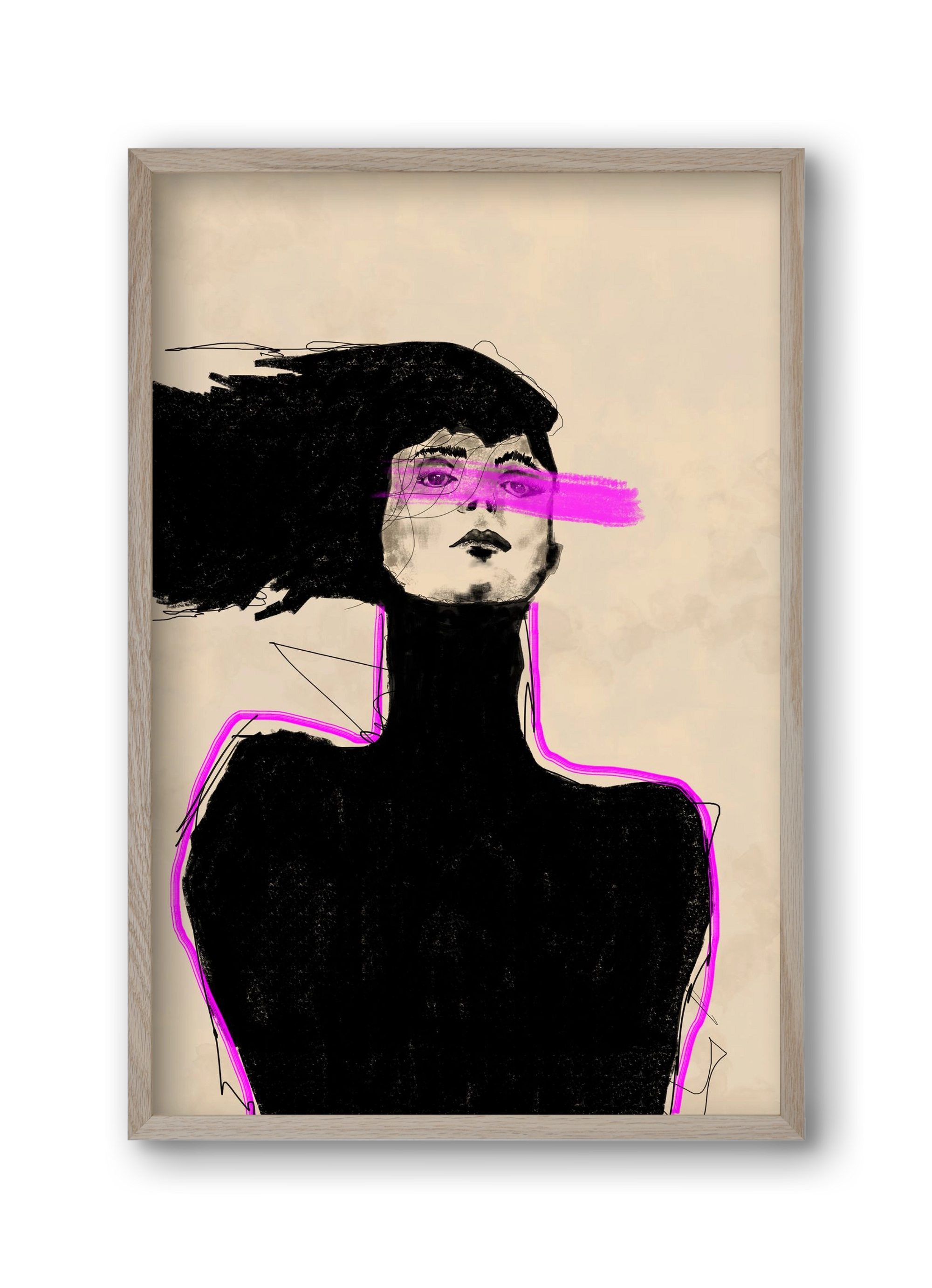 Loud in the Dark, 30x45 cm (30x45 cm), Tölgy keret