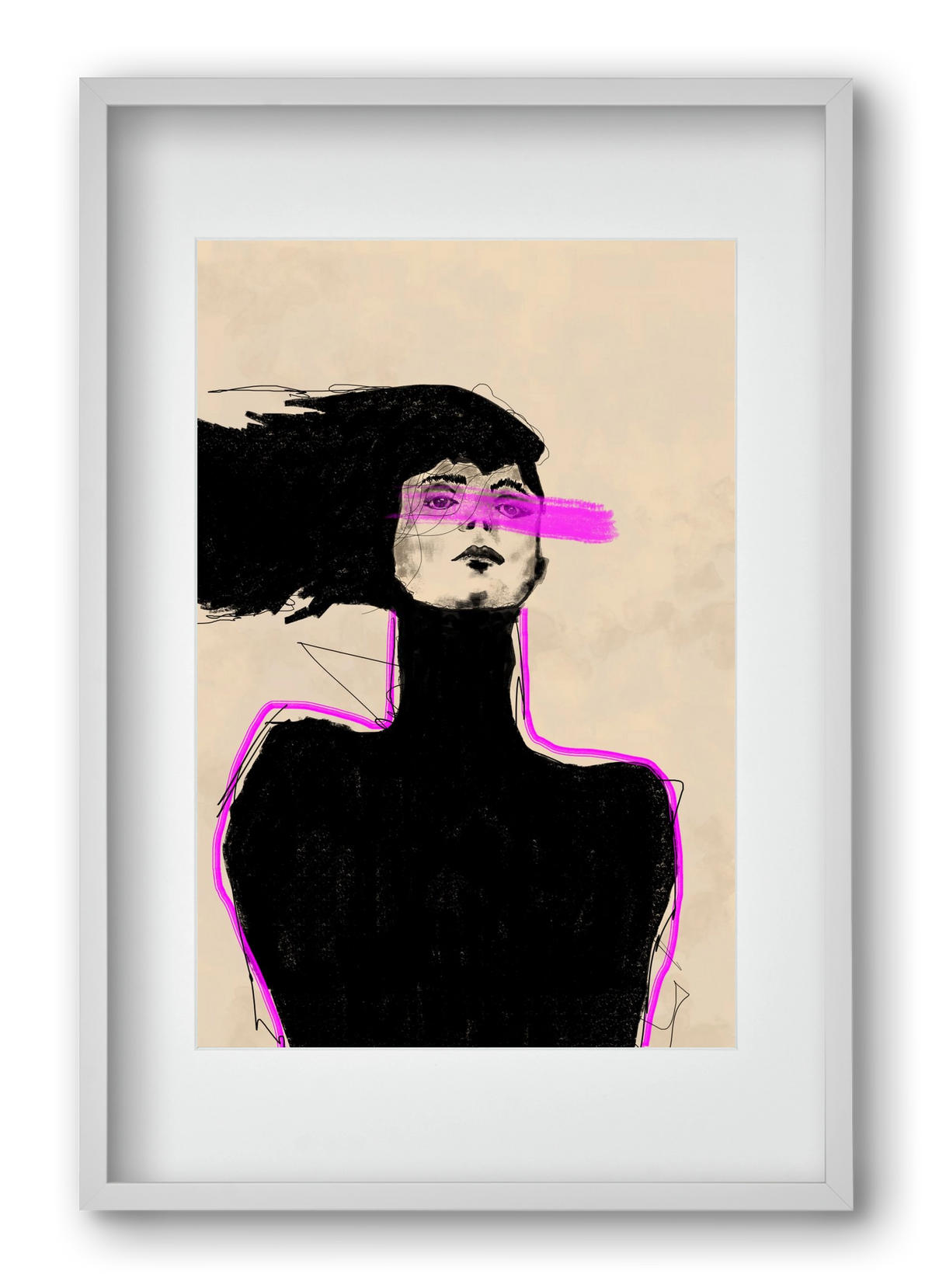 Loud in the Dark, 40x60 cm (30x45 cm), Fehér keret, paszpartuval
