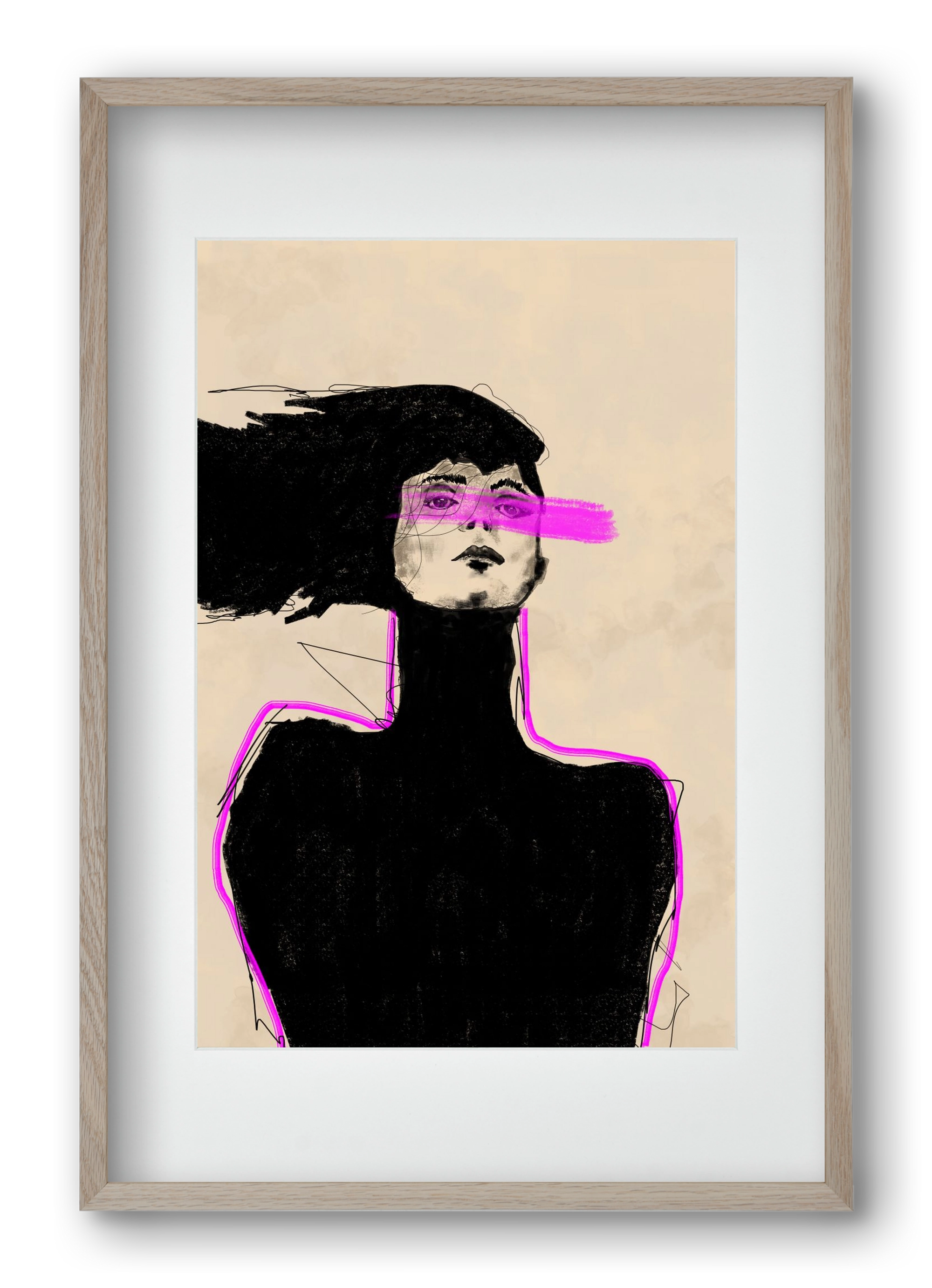 Loud in the Dark, 40x60 cm (30x45 cm), Tölgy keret, paszpartuval