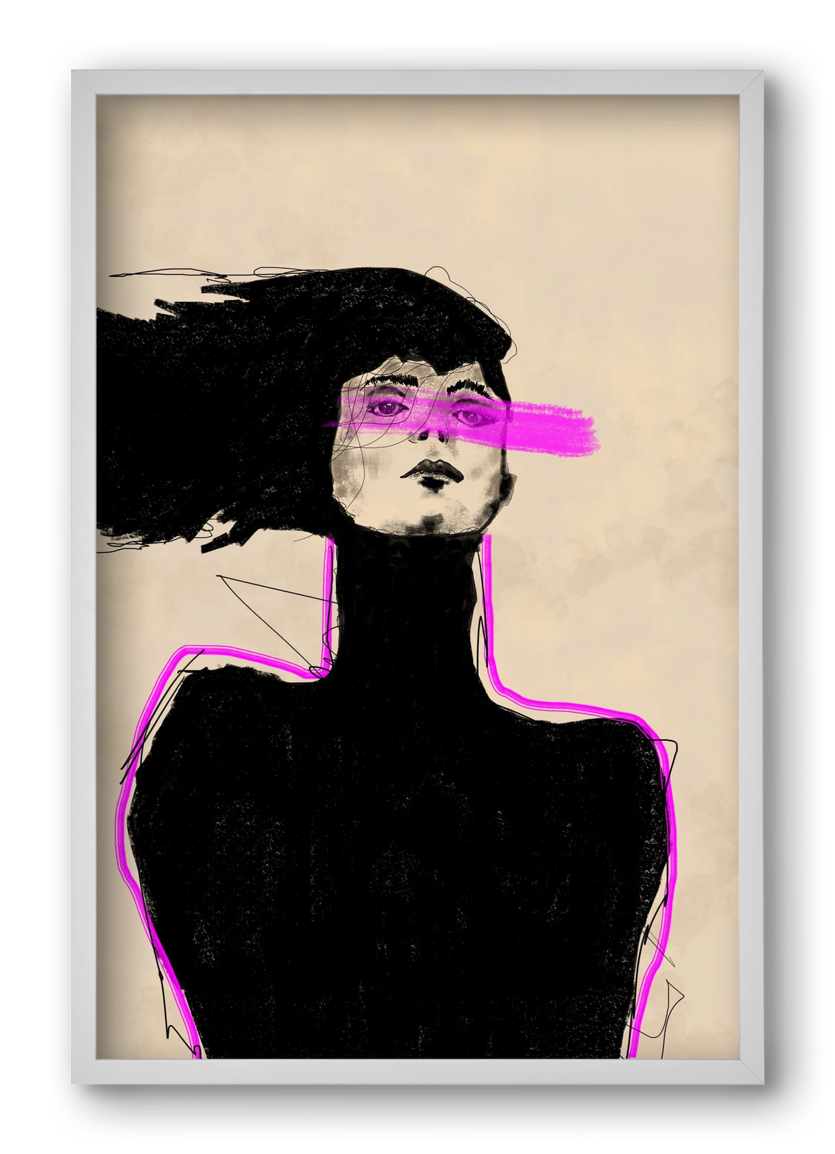 Loud in the Dark, 40x60 cm (40x60 cm), Fehér keret