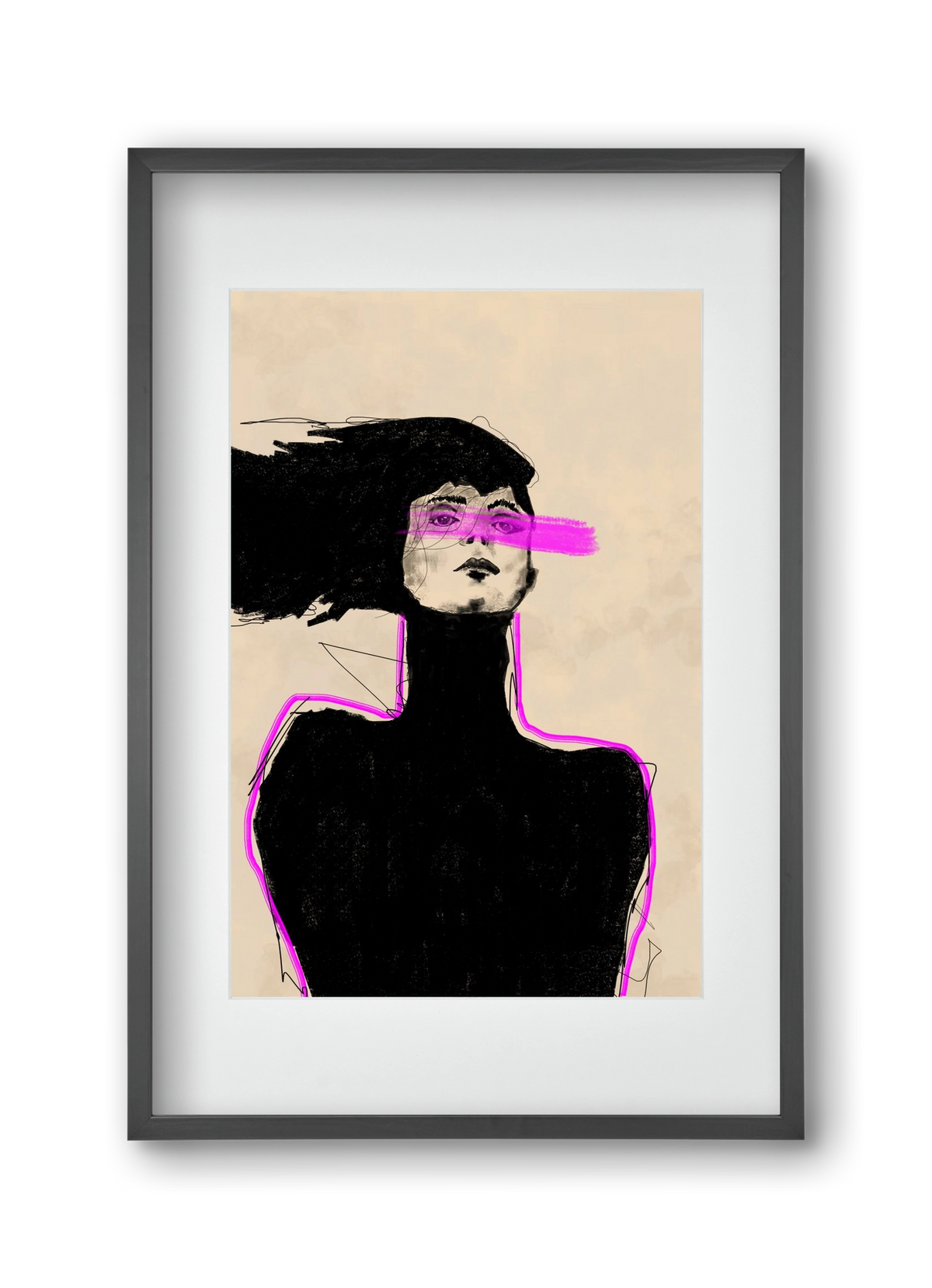 Loud in the Dark, 30x45 cm (20x30 cm), Fekete keret, paszpartuval