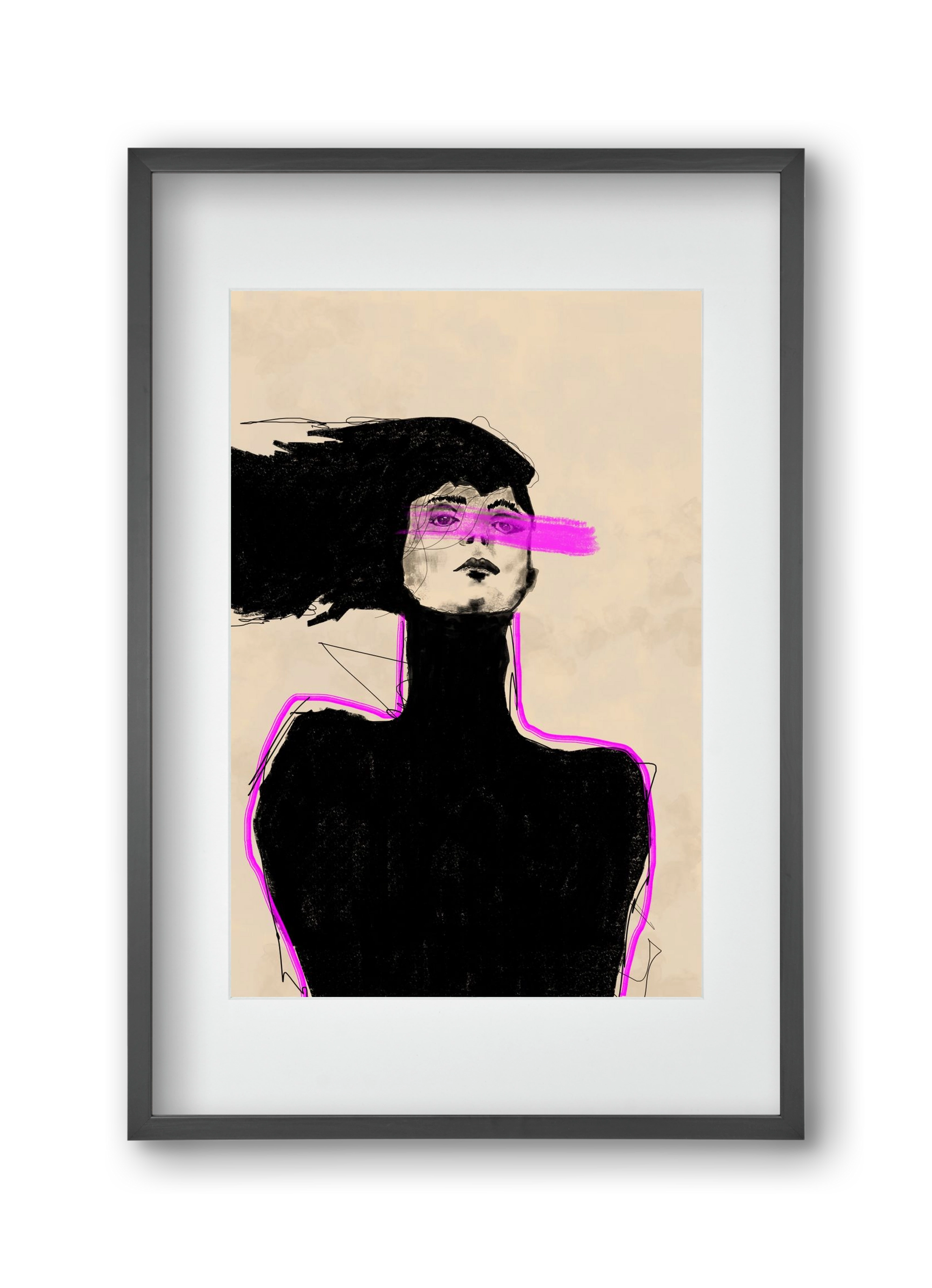 Loud in the Dark, 30x45 cm (20x30 cm), Fekete keret, paszpartuval