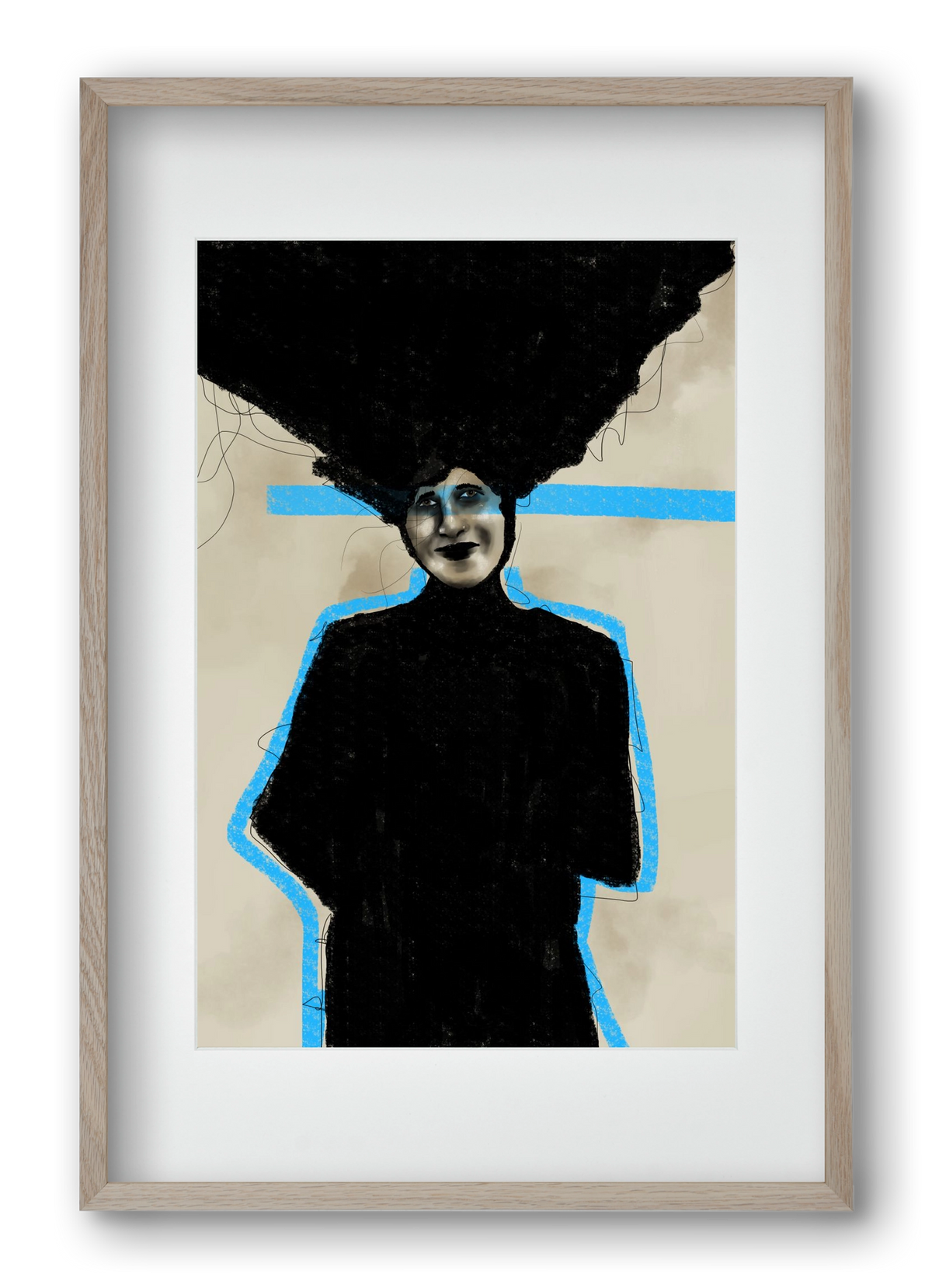 Modern Man, 40x60 cm (30x45 cm), Tölgy keret, paszpartuval