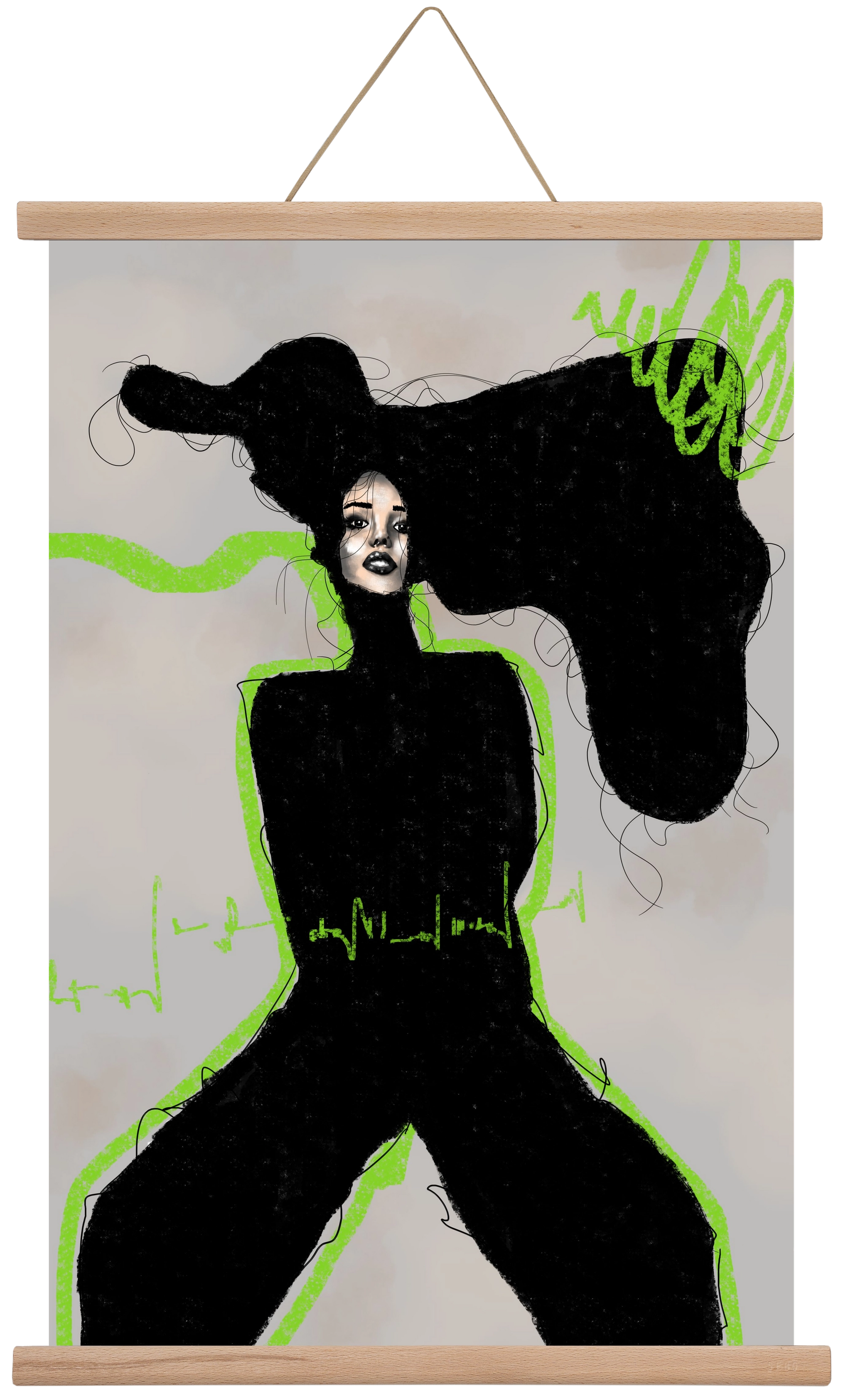 Electric Pulse, 40x60 cm (40x60 cm), Tölgy akasztó