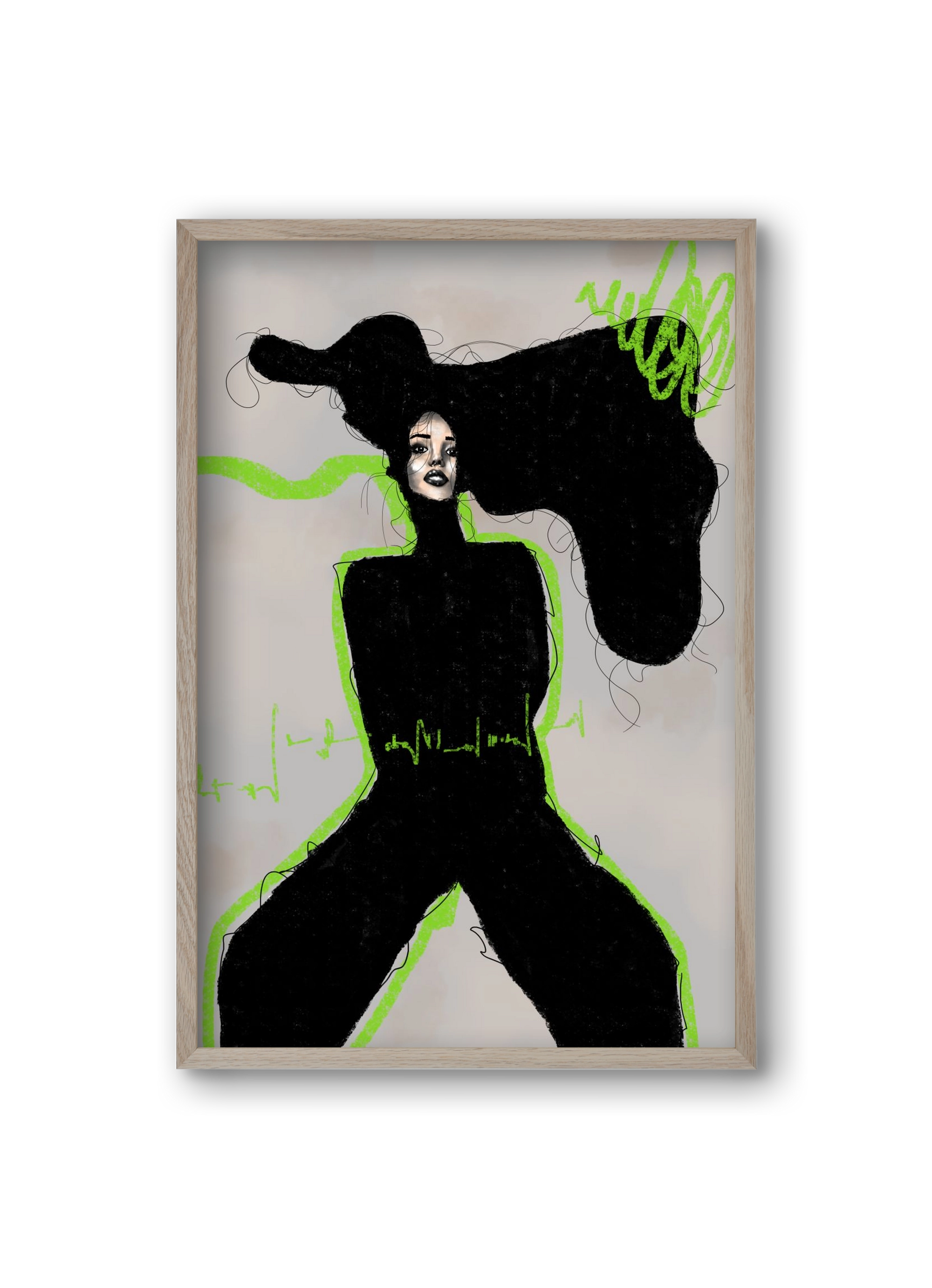 Electric Pulse, 20x30 cm (20x30 cm), Tölgy keret