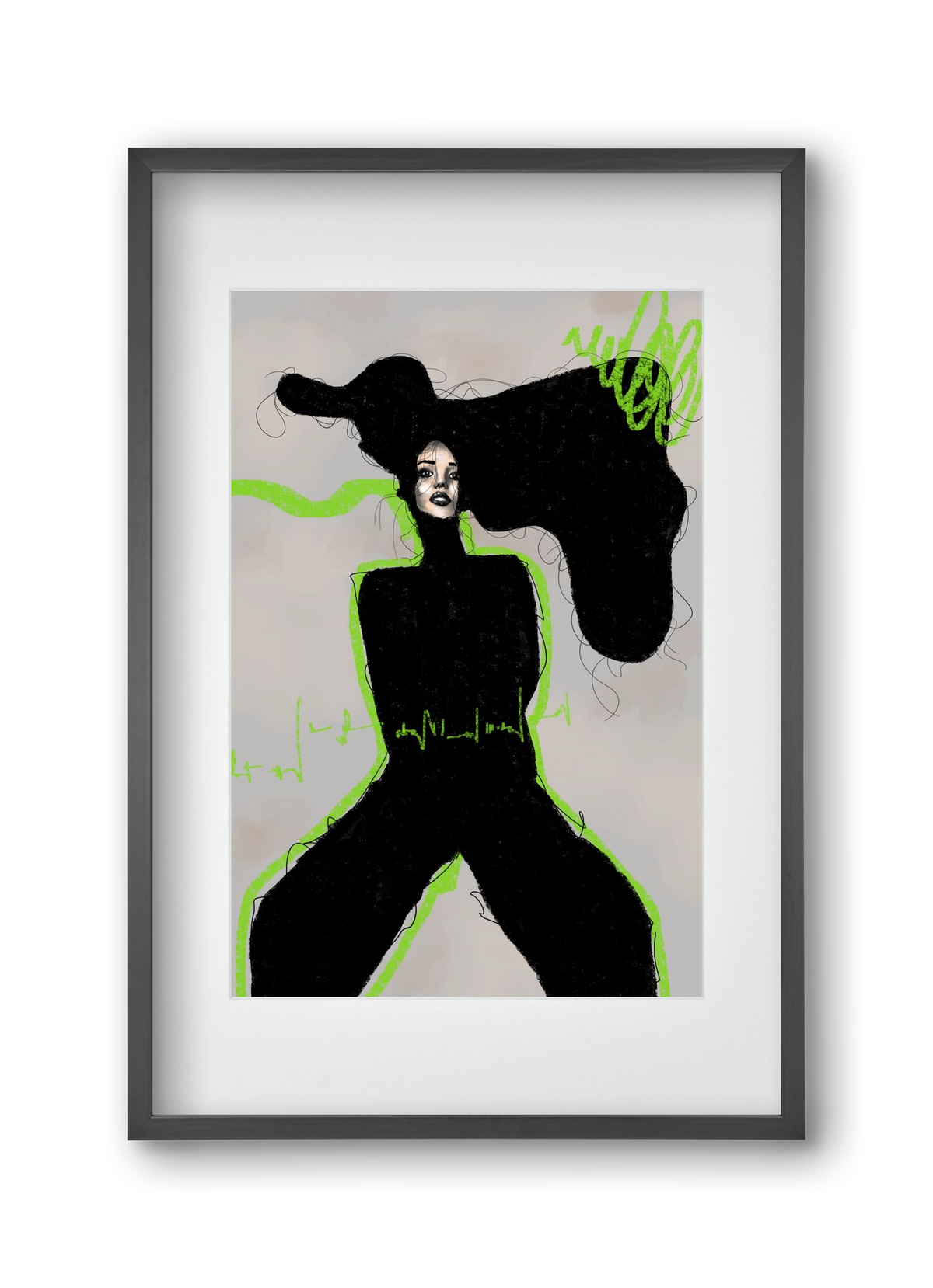 Electric Pulse, 30x45 cm (20x30 cm), Fekete keret, paszpartuval