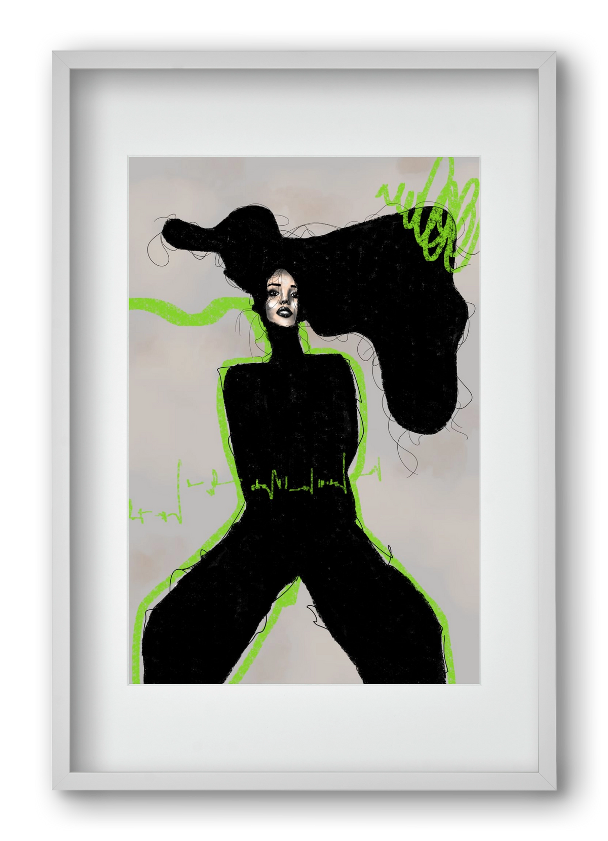 Electric Pulse, 40x60 cm (30x45 cm), Fehér keret, paszpartuval