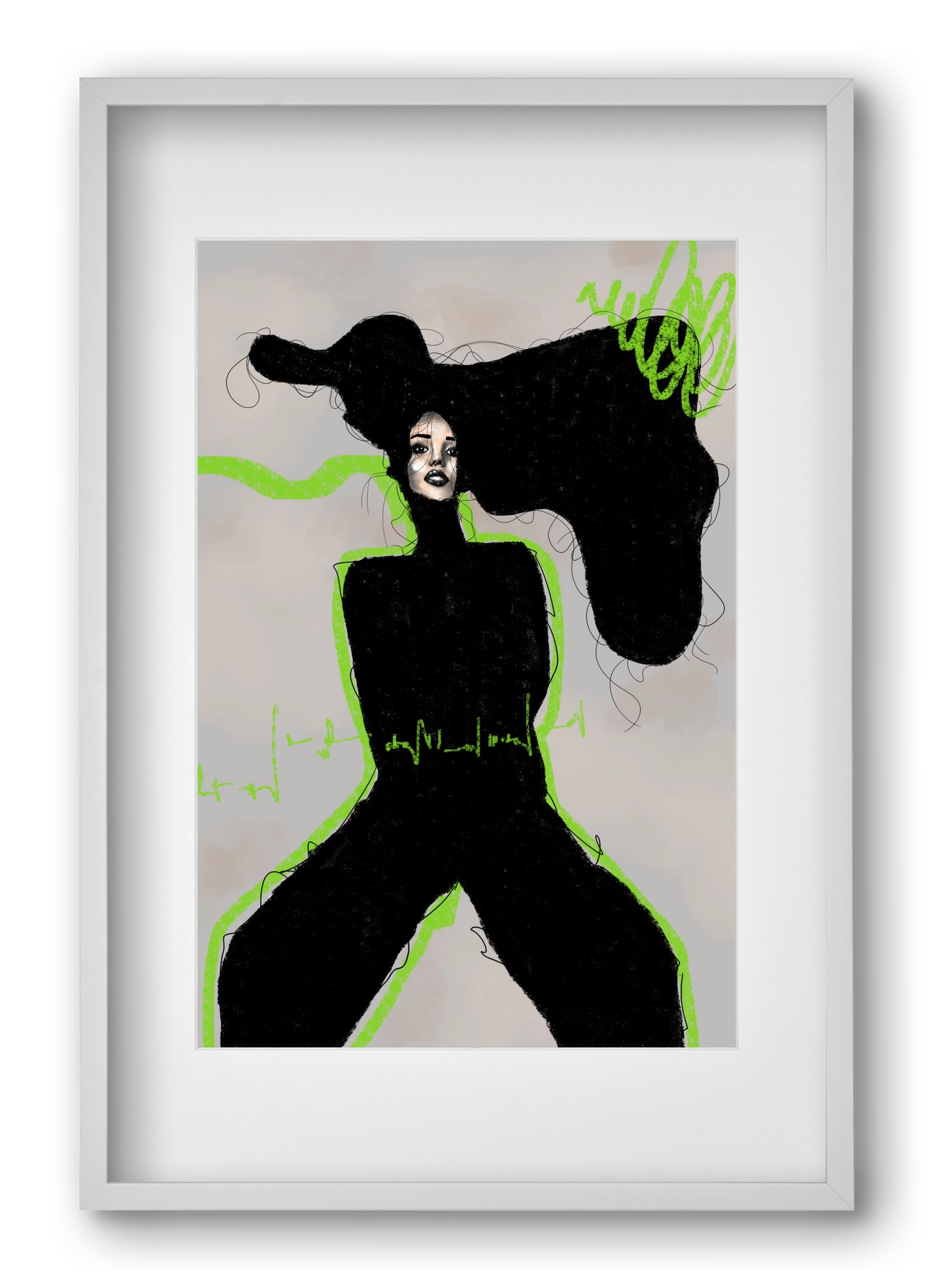Electric Pulse, 40x60 cm (30x45 cm), Fehér keret, paszpartuval