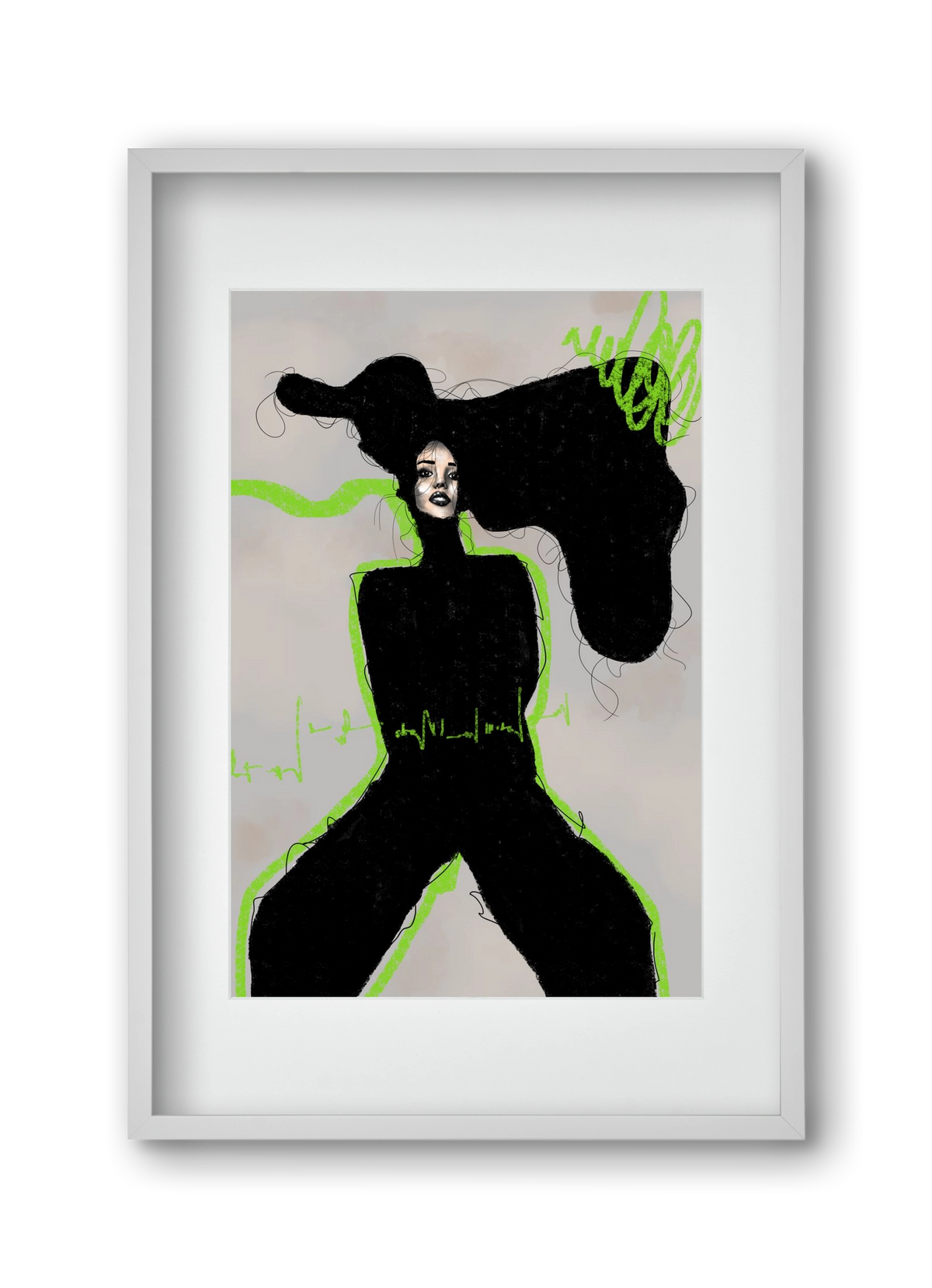 Electric Pulse, 30x45 cm (20x30 cm), Fehér keret, paszpartuval