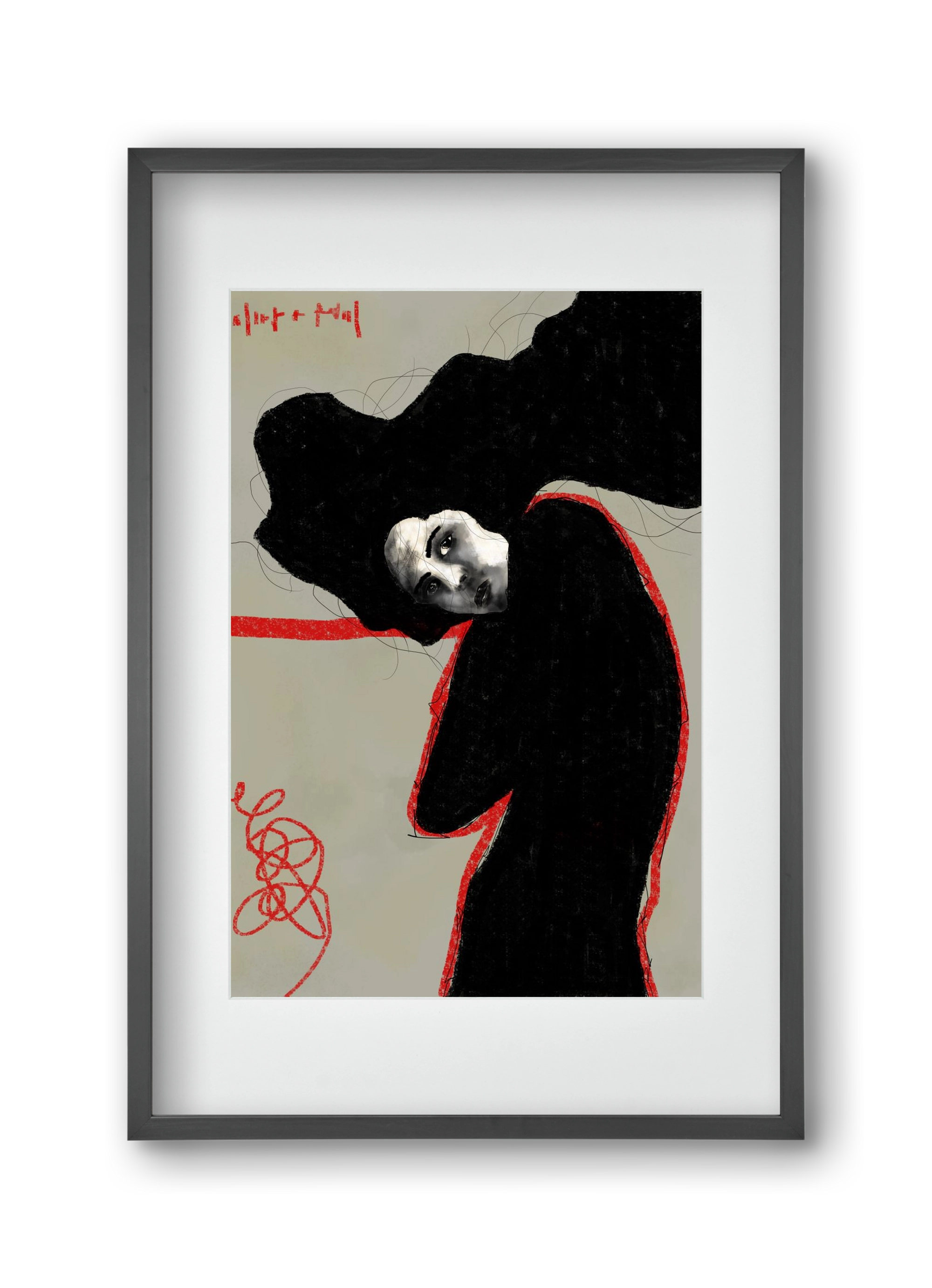 Wired Silence, 30x45 cm (20x30 cm), Fekete keret, paszpartuval