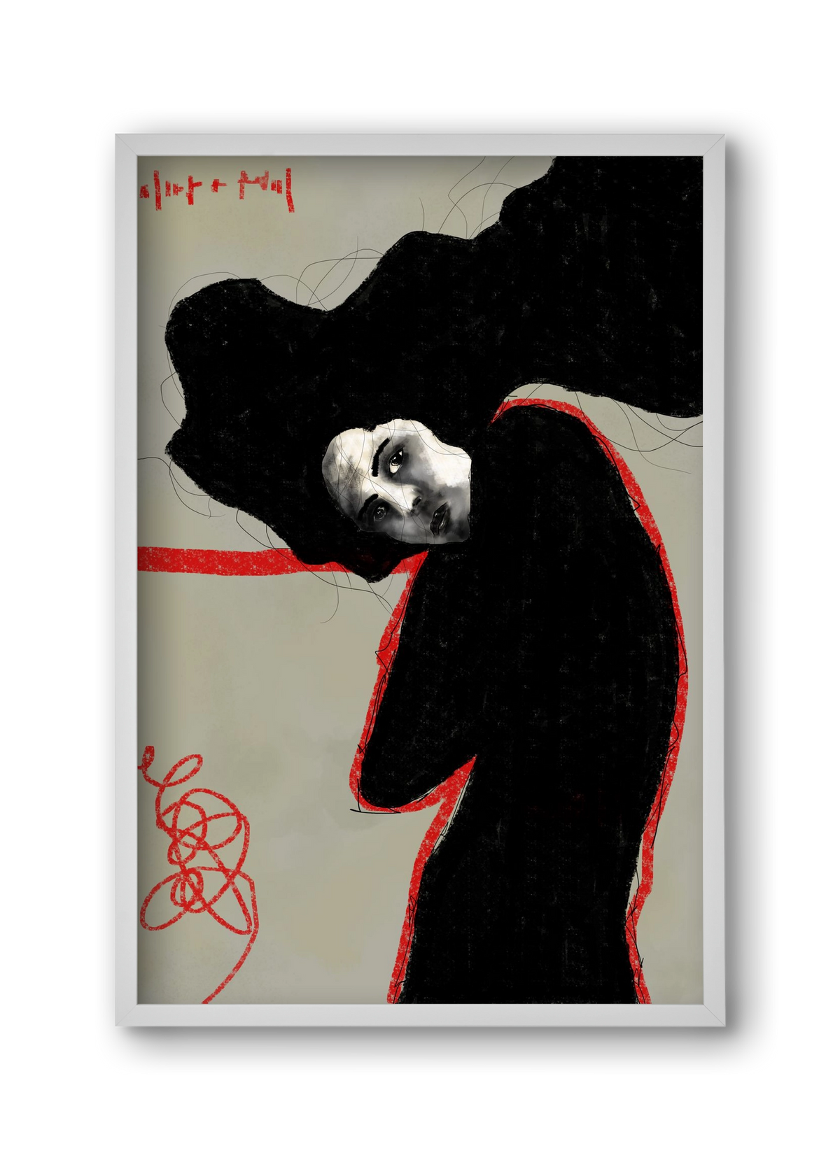 Wired Silence, 30x45 cm (30x45 cm), Fehér keret