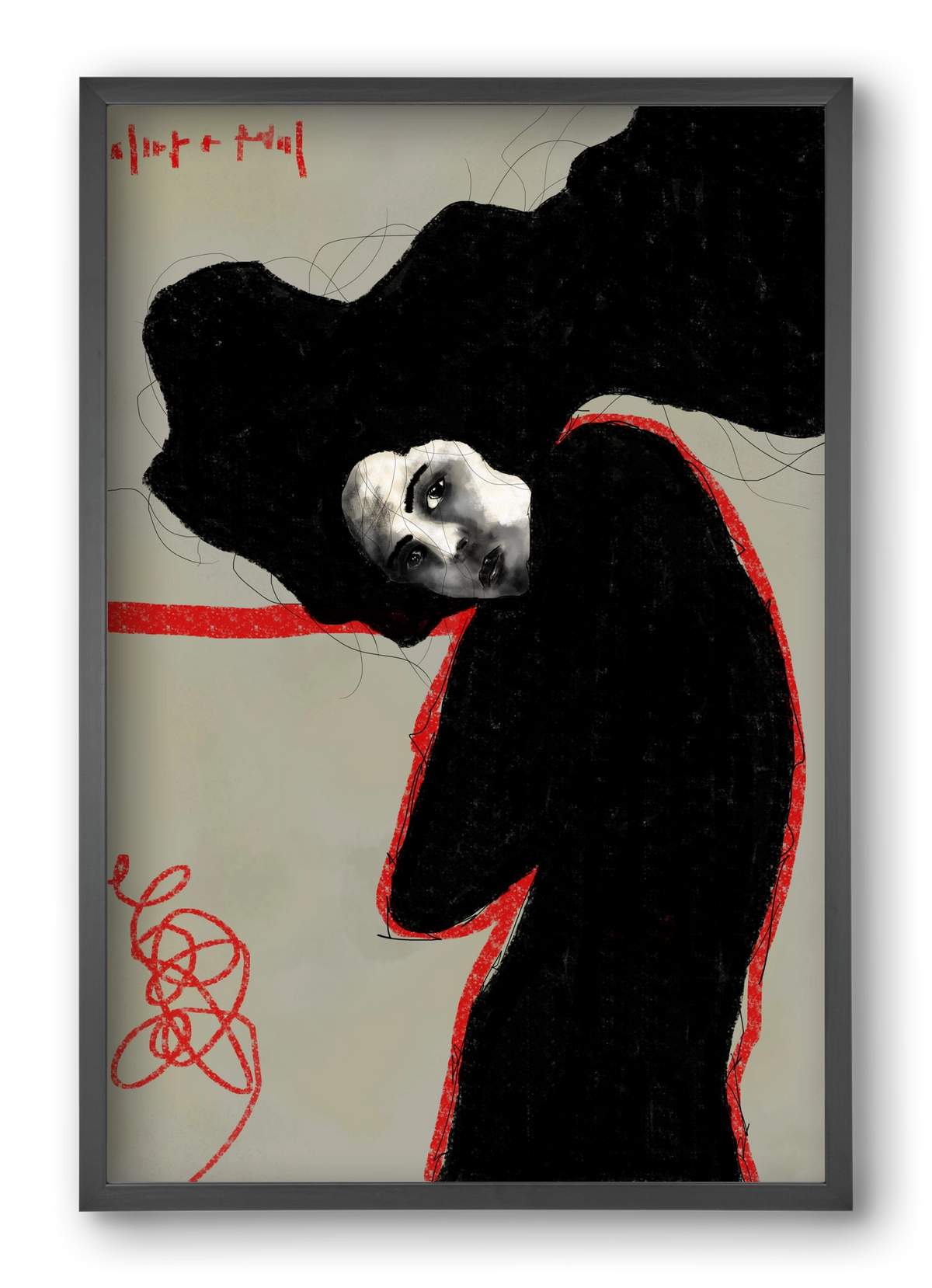 Wired Silence, 40x60 cm (40x60 cm), Fekete keret