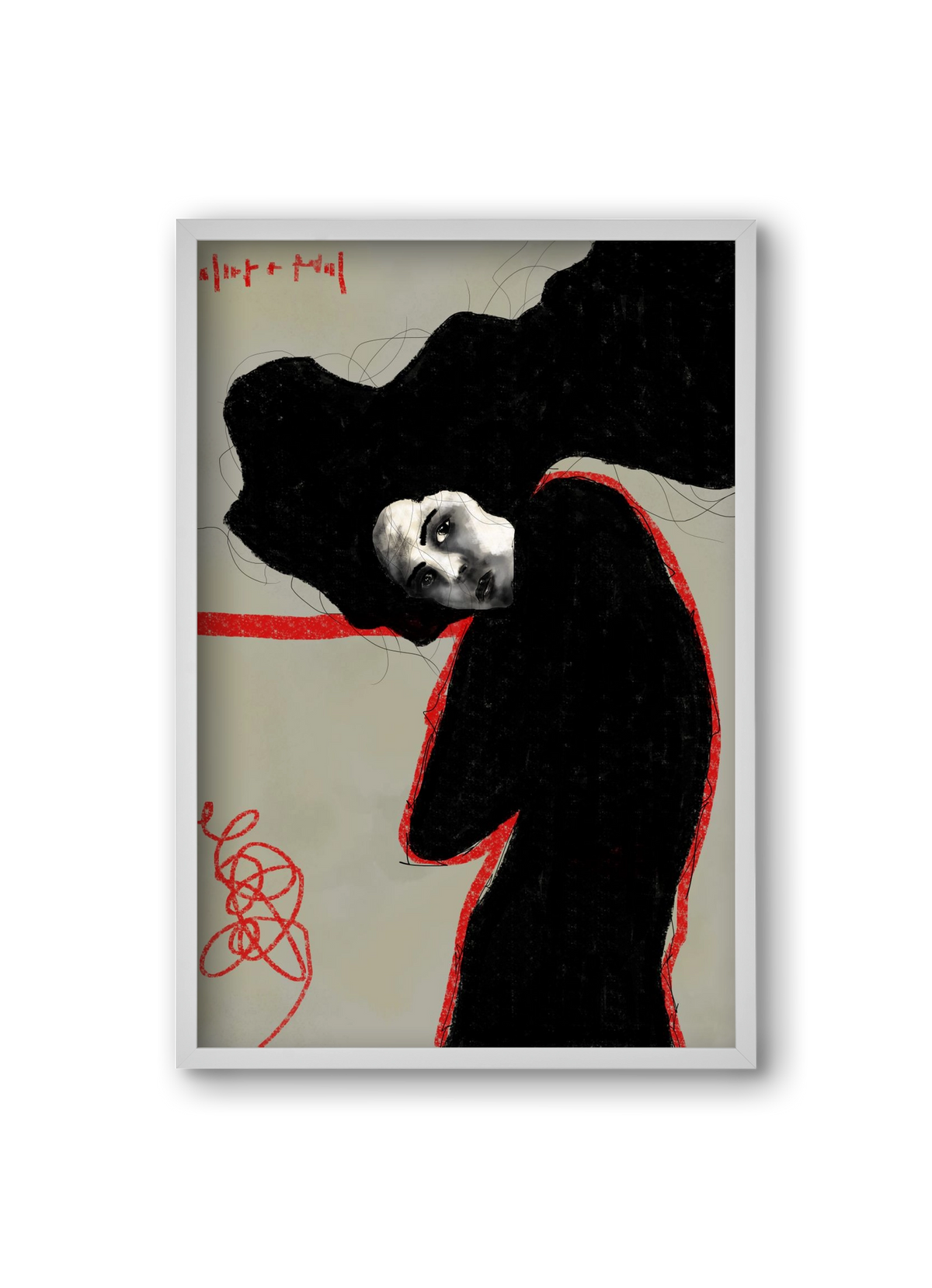 Wired Silence, 20x30 cm (20x30 cm), Fehér keret