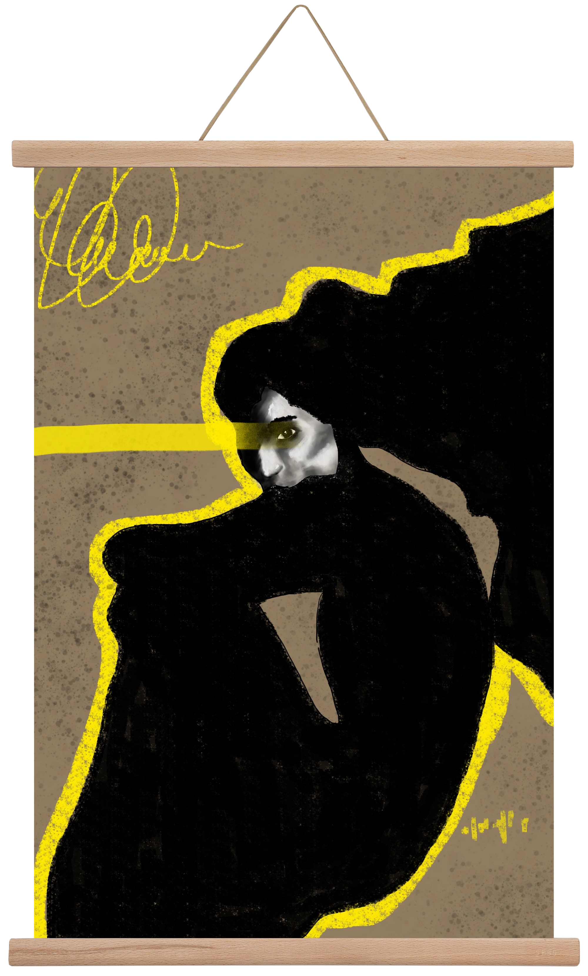 Shadow Whisper, 40x60 cm (40x60 cm), Tölgy akasztó