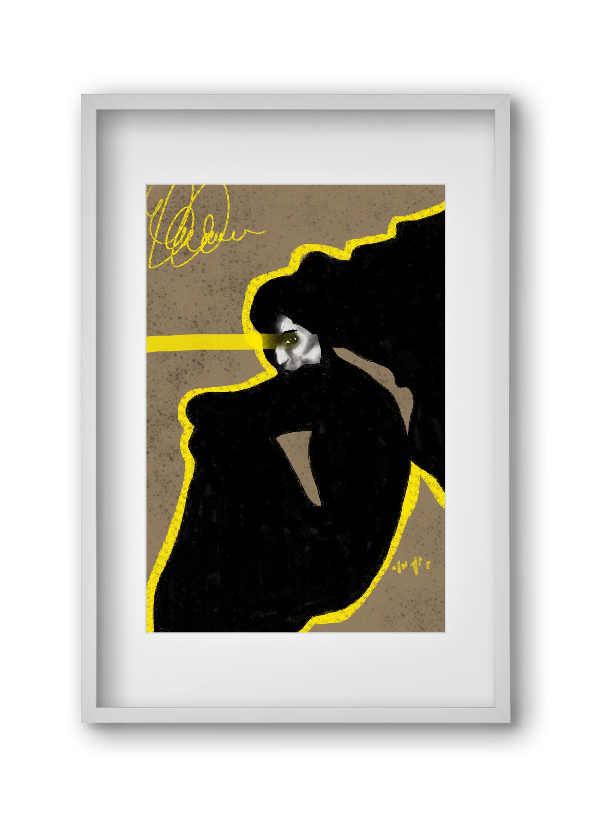 Shadow Whisper, 30x45 cm (20x30 cm), Fehér keret, paszpartuval